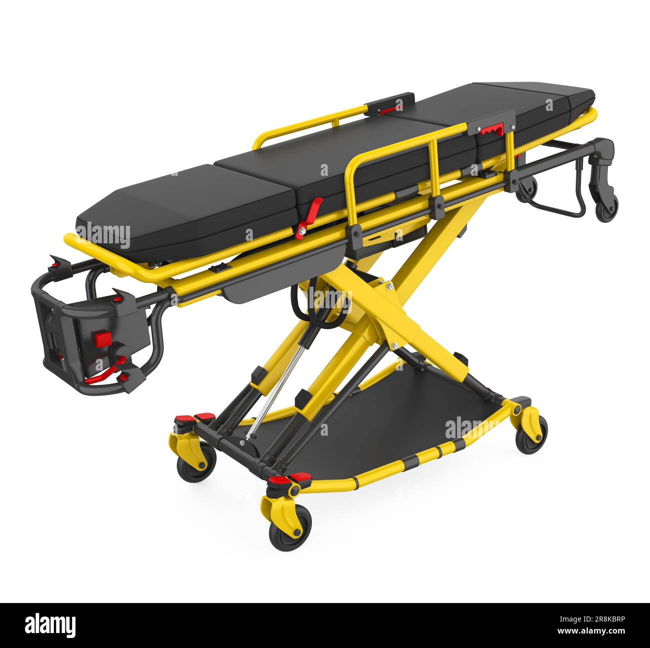 Chariot de brancard d'ambulance isolé Banque D'Images