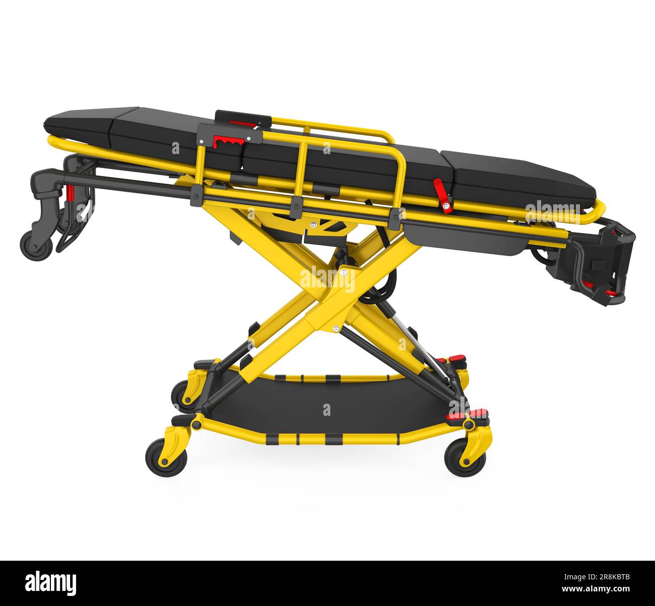 Chariot de brancard d'ambulance isolé Banque D'Images