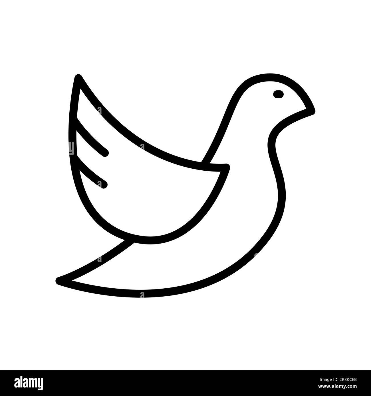 icône de contour pigeon. Priez pour l'Ukraine Illustration de Vecteur