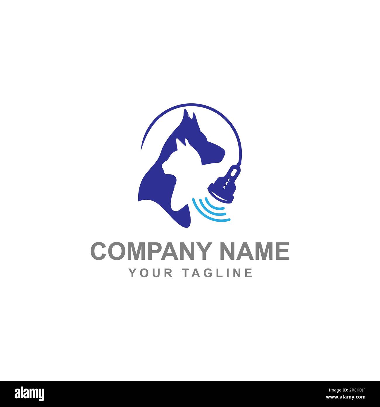 Logo vétérinaire, logo chat et chien, PET Care, logo clinique vétérinaire.EPS 10 Illustration de Vecteur