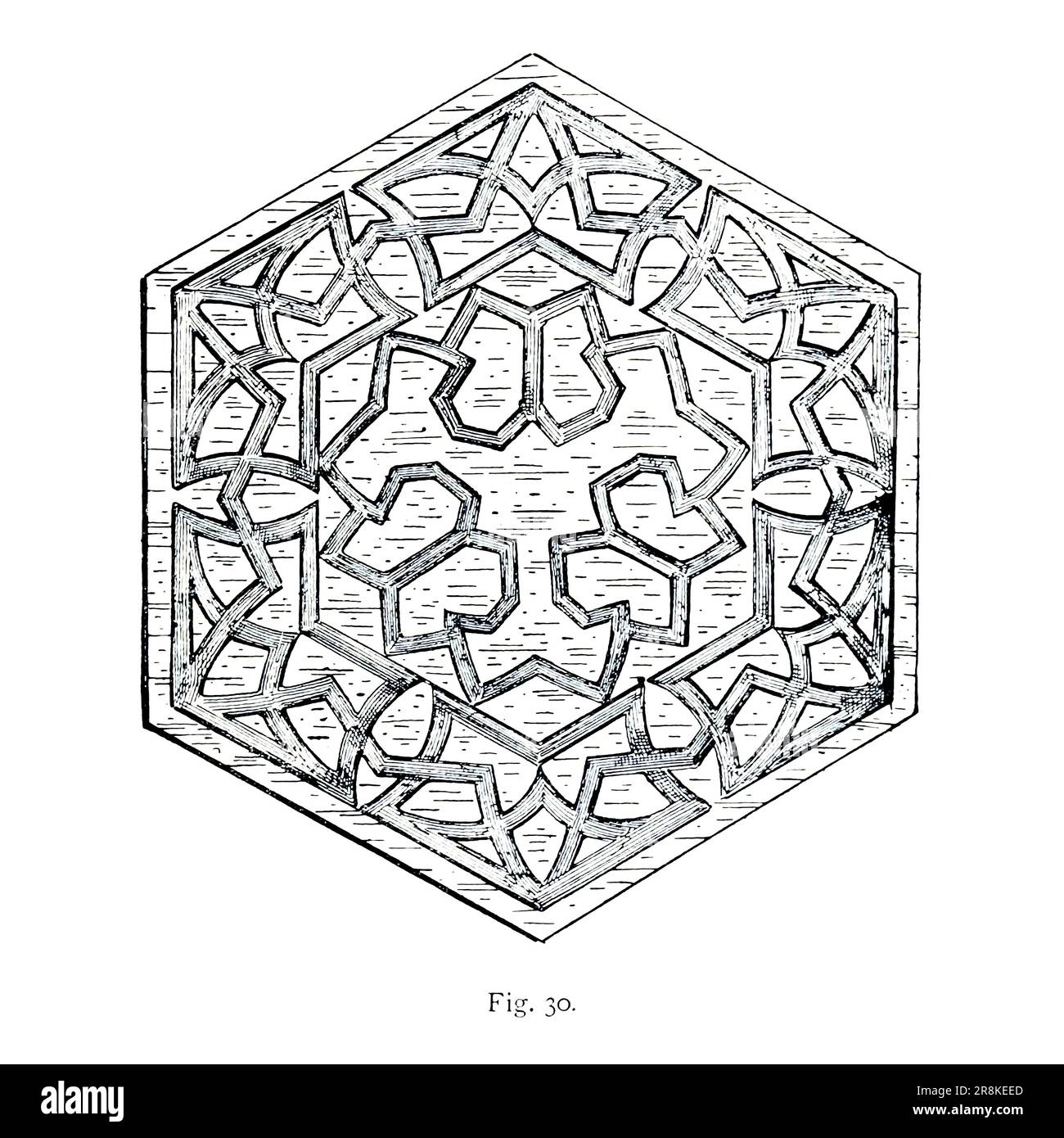 Gouge travail géométrique dessin de ligne de l'esquisse du livre ' A Manual of Wood Carving ' par Leland, Charles Godfrey, 1824-1903; et Holtzapffel, John Jacob Date de publication 1891 par New York, Scribner Banque D'Images