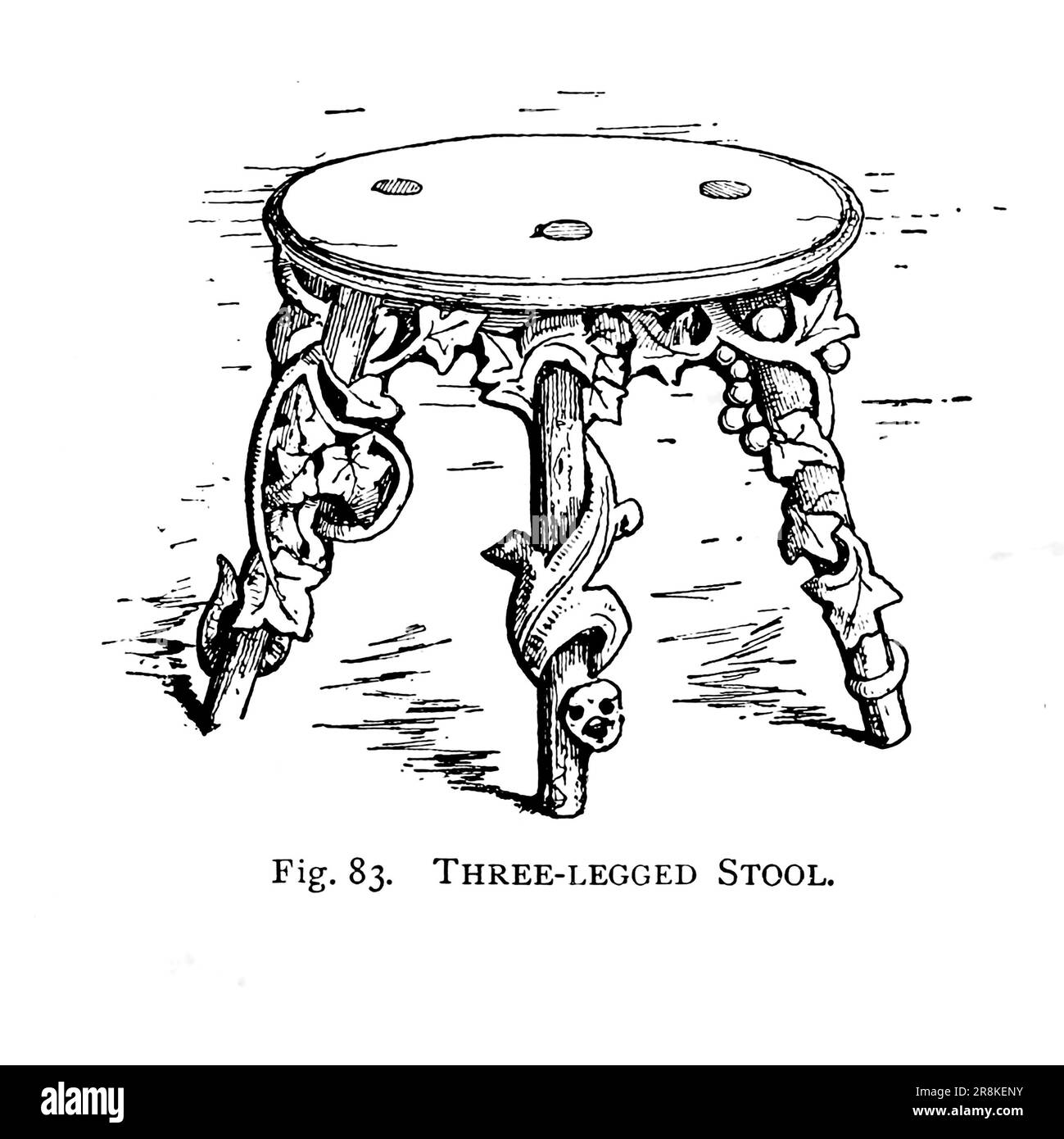 Esquisse de tabouret à trois pattes tirée du livre « Un manuel de sculpture en bois » de Leland, Charles Godfrey, 1824-1903; et Holtzapffel, John Jacob Date de publication 1891 par New York, Scribner Banque D'Images Esquisse de tabouret à trois pattes tirée du livre « Un manuel de sculpture en bois » de Leland, Charles Godfrey, 1824-1903; et Holtzapffel, John Jacob Date de publication 1891 par New York, Scribner Banque D'Images