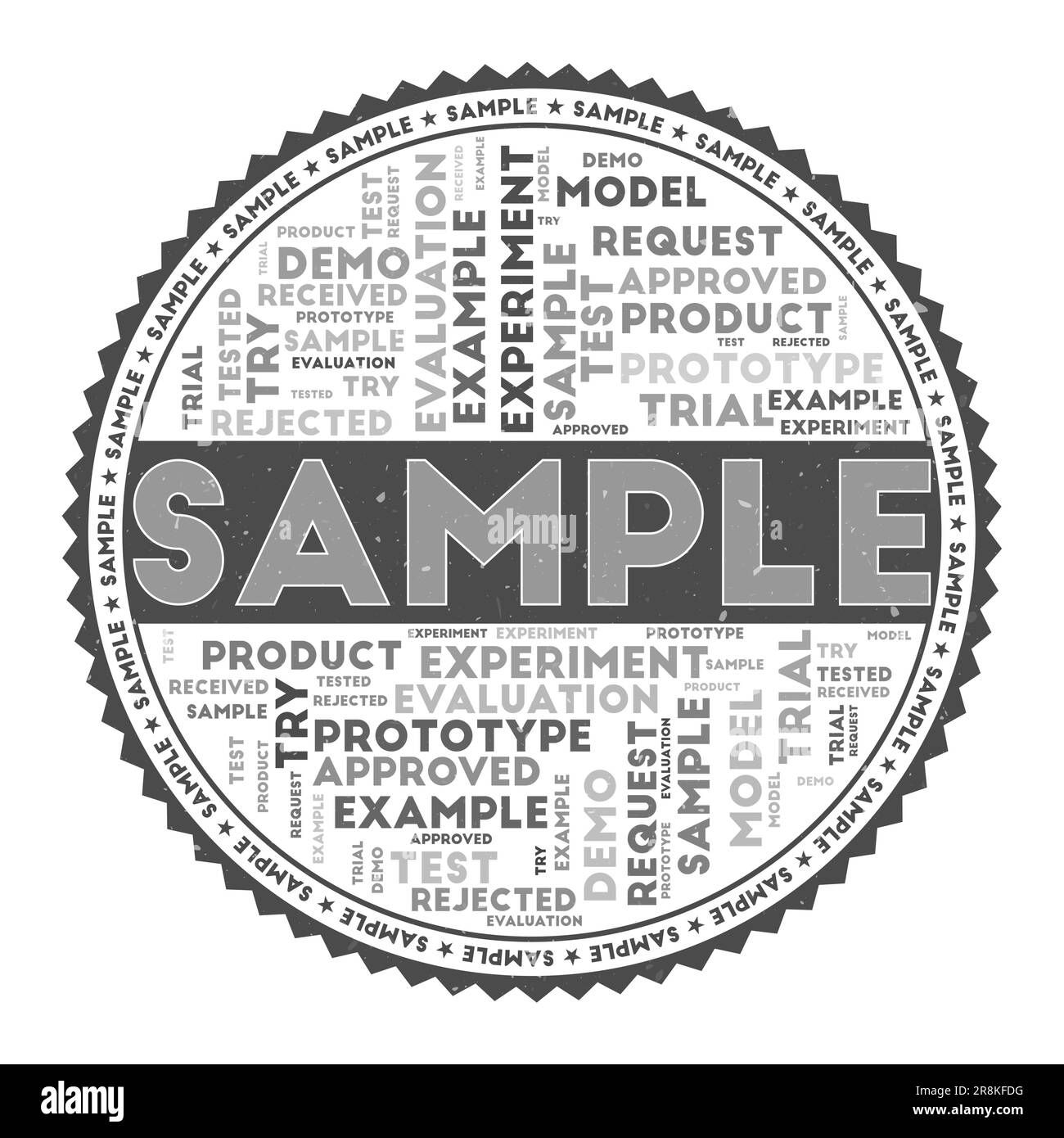 Exemple d'image de mot. Exemple de concept avec nuages de mots et texte rond. Belles couleurs et texture grunge. Illustration vectorielle élégante. Illustration de Vecteur