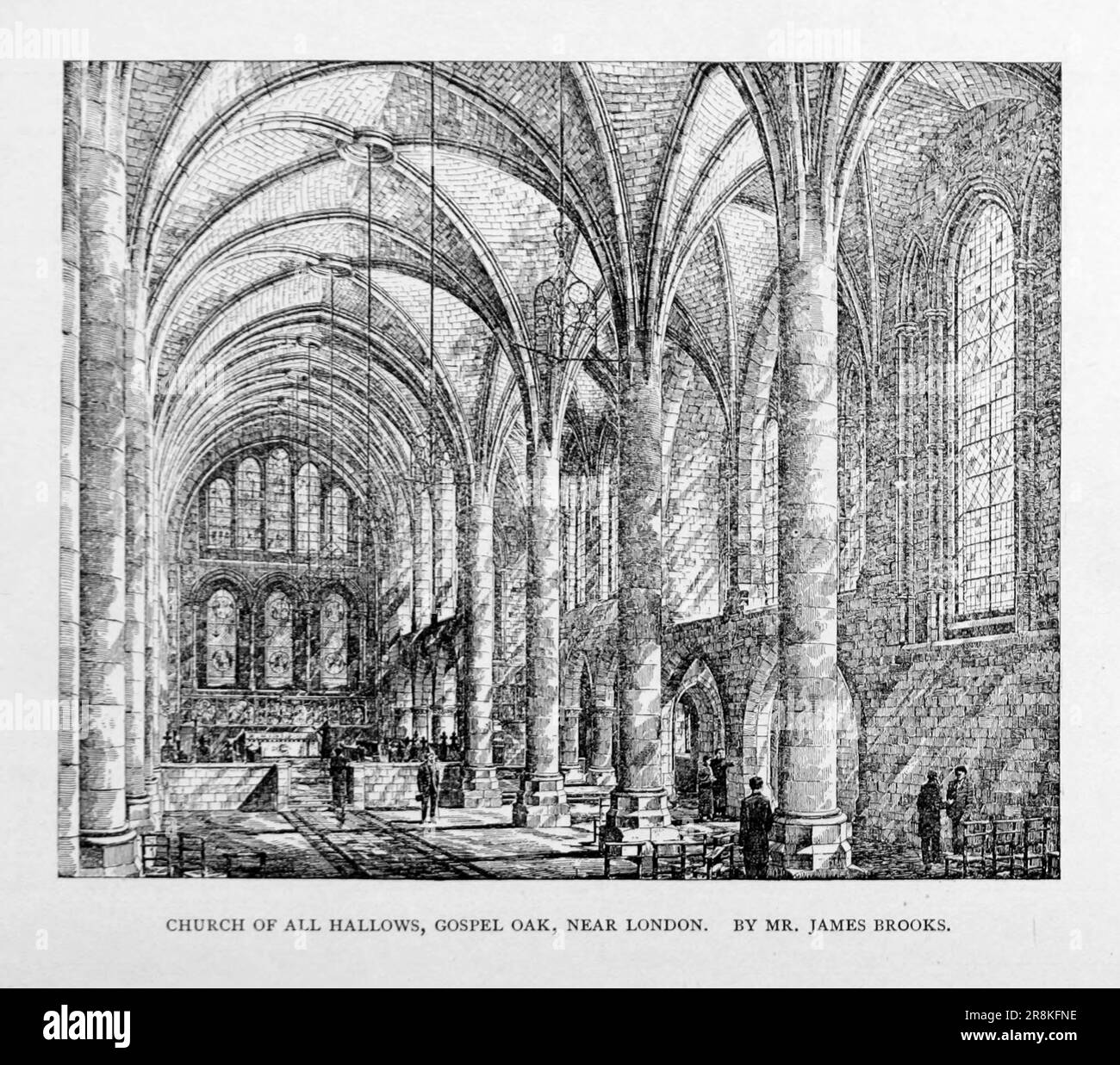 Église de tous les Hallow, Gospel Oak, près de Londres par M. James Brooks de l'article ARCHITECTES ANGLAIS CONTEMPORAINS ET LEUR TRAVAIL. Par H. Heathcote Statham du magazine Engineering CONSACRÉ AU PROGRÈS INDUSTRIEL Volume X octobre 1896 NEW YORK The Engineering Magazine Co Banque D'Images
