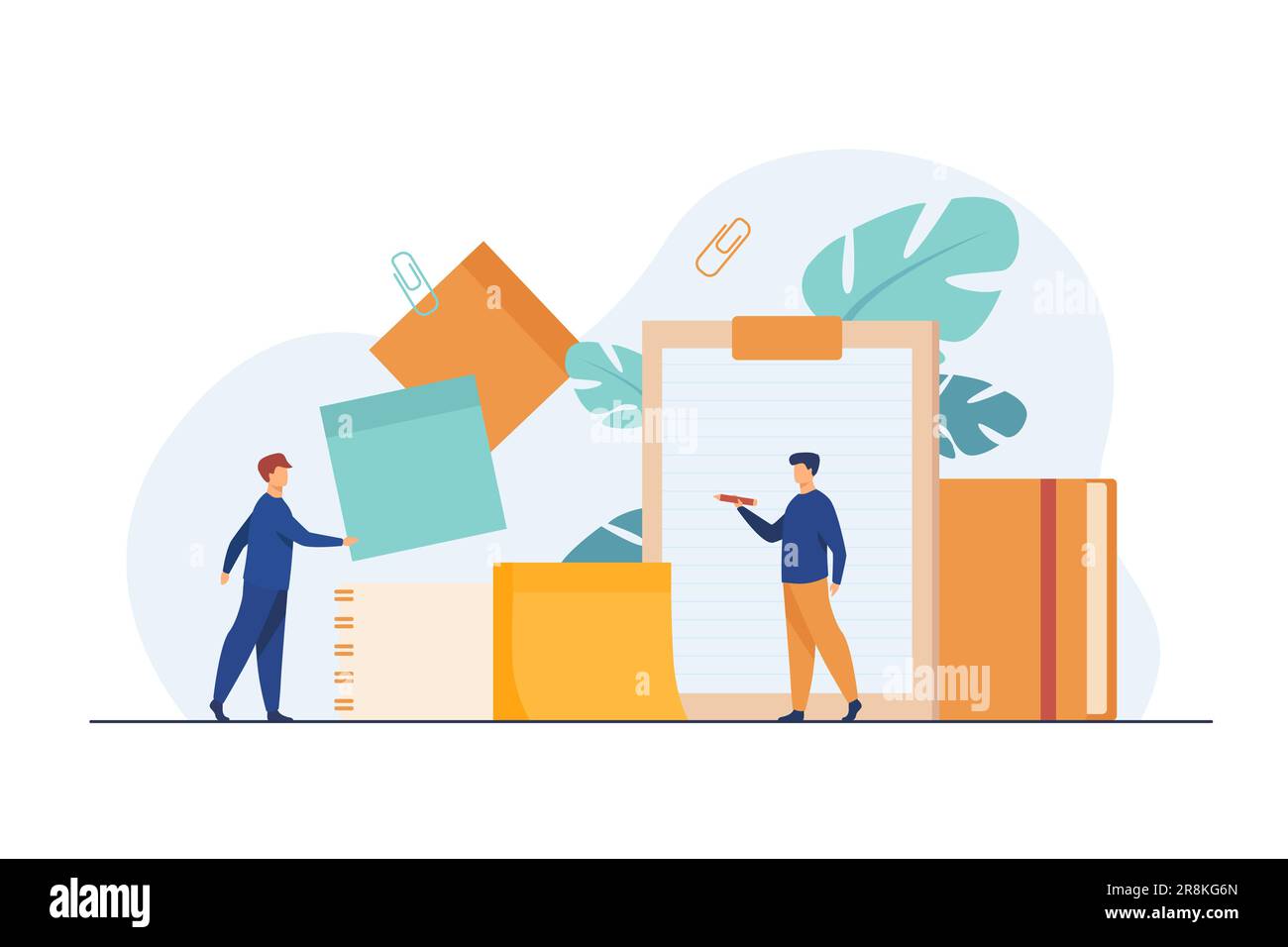 Employés de bureau prenant des notes Illustration de Vecteur