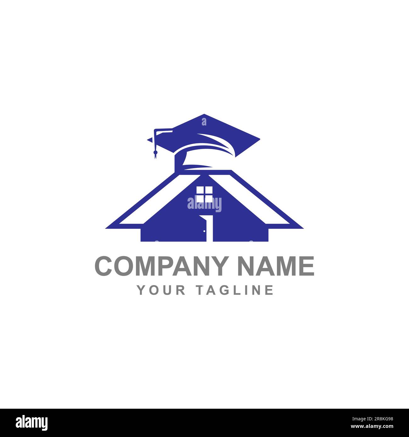 College, Graduate Cap, Campus, Education logo design et maison bâtiment logo.EPS 10 Illustration de Vecteur