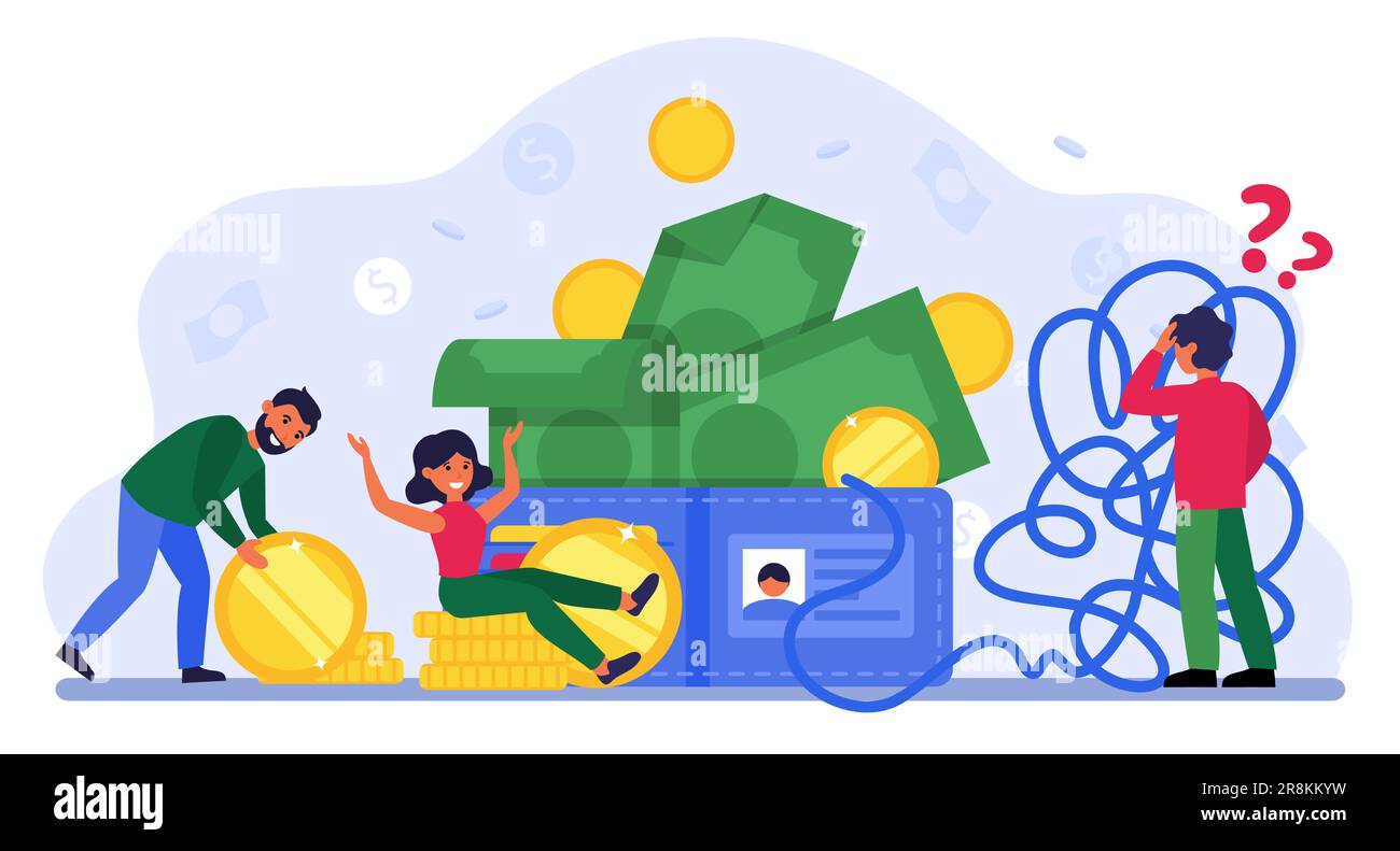 Personnes gagnant et comptant de l'argent Illustration de Vecteur