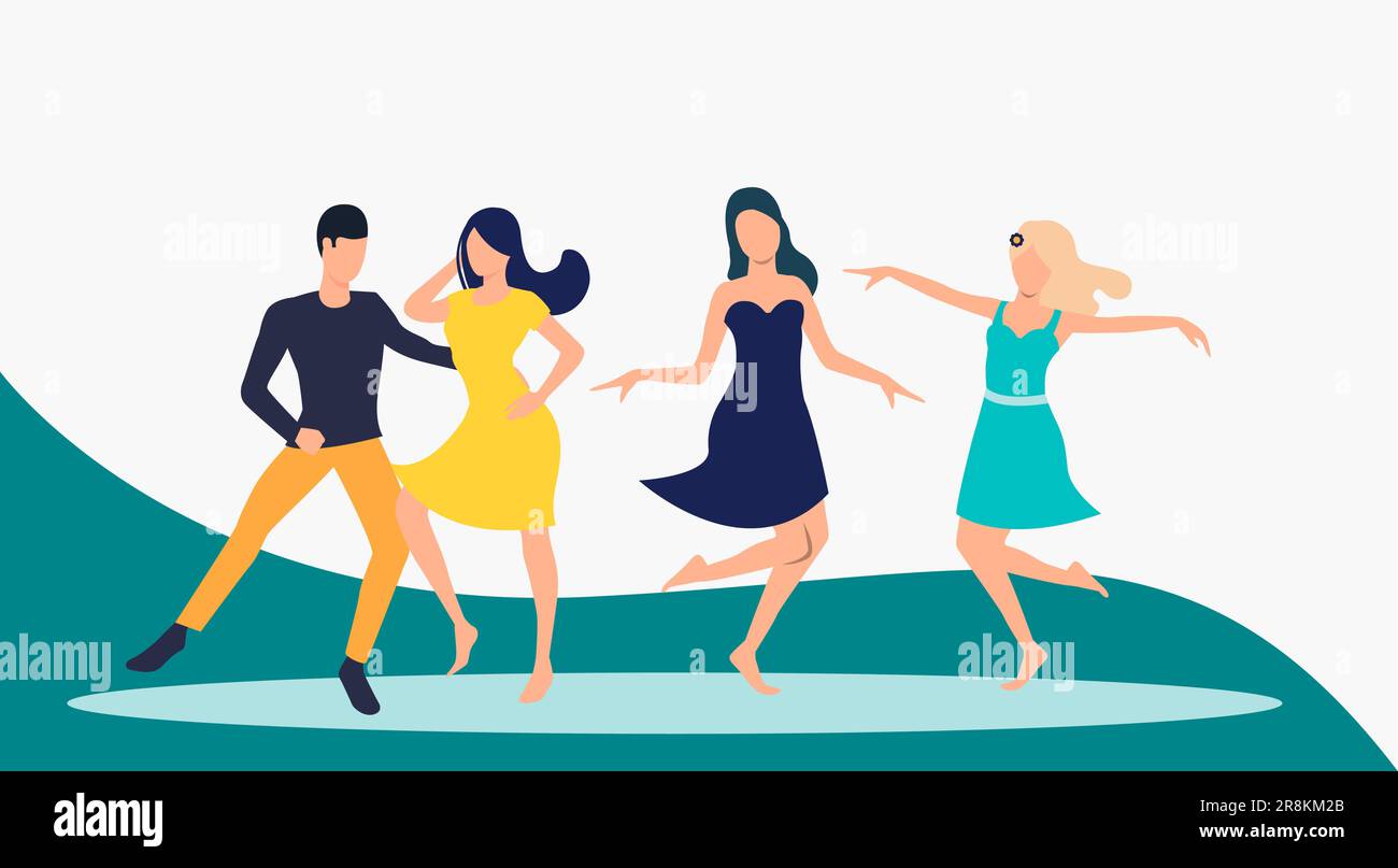 Spectacle de danseuses de salsa Illustration de Vecteur