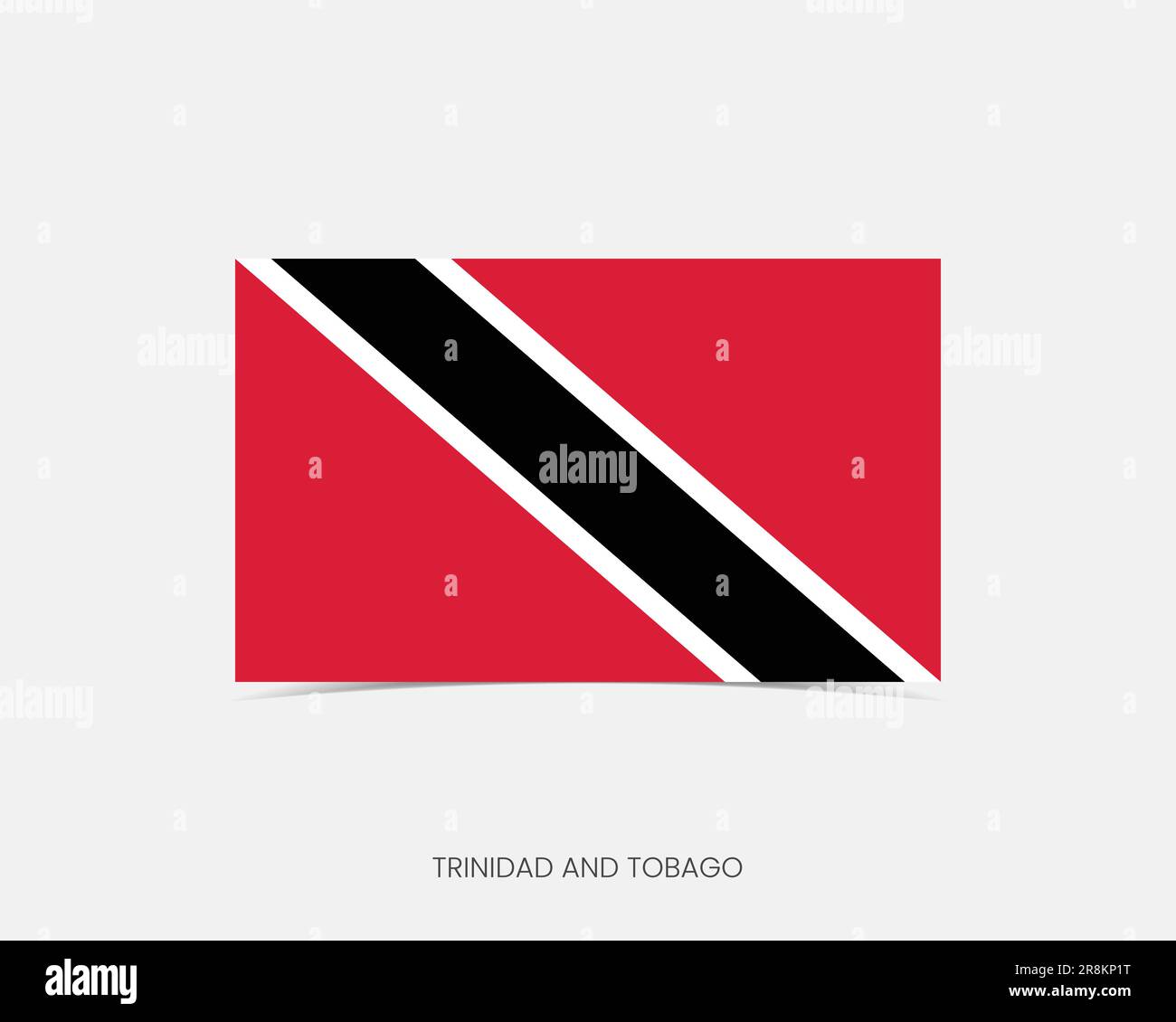 Trinidad & Tobago drapeau rectangulaire avec ombre. Illustration de Vecteur