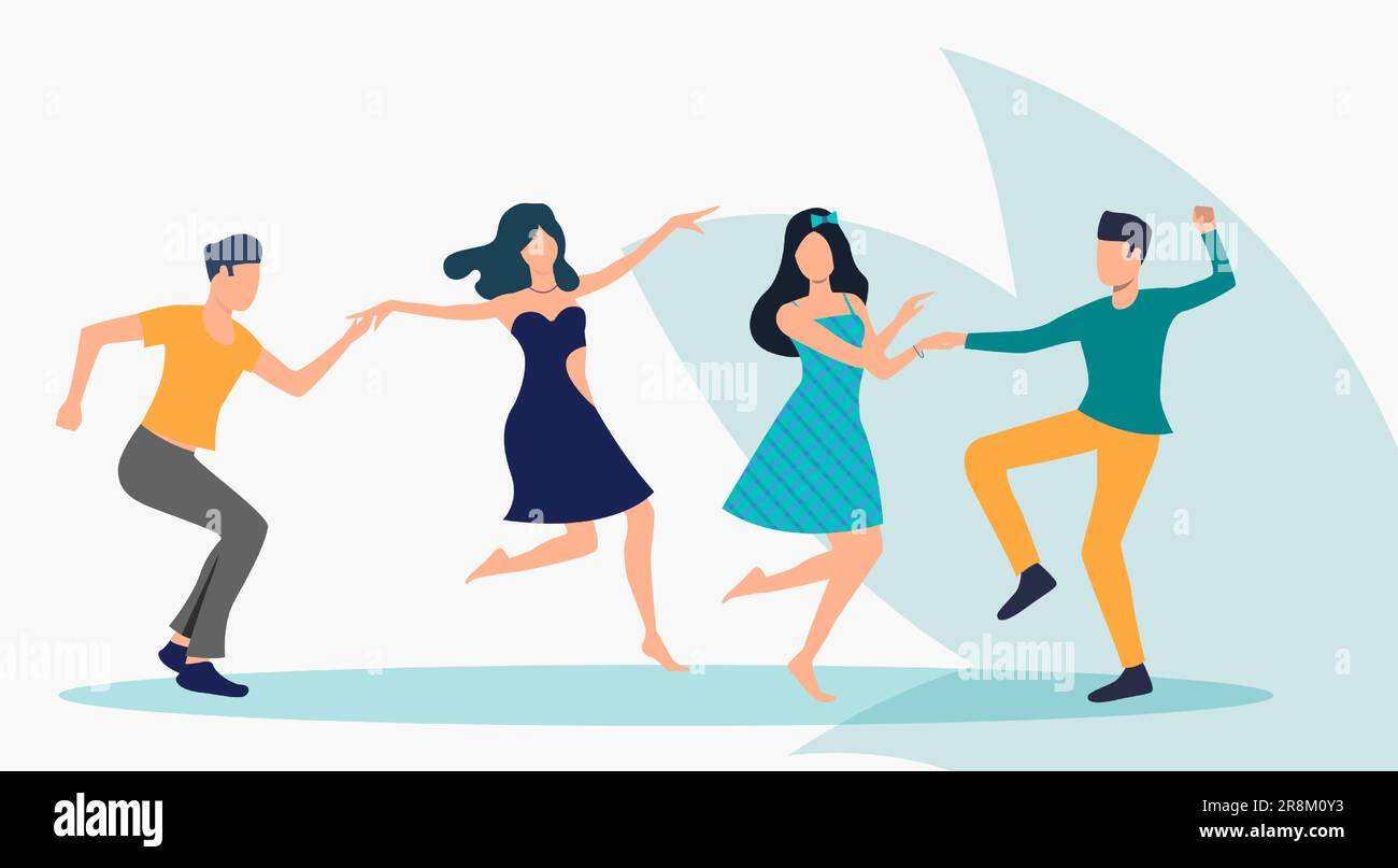 Des gens heureux dansant la salsa Illustration de Vecteur