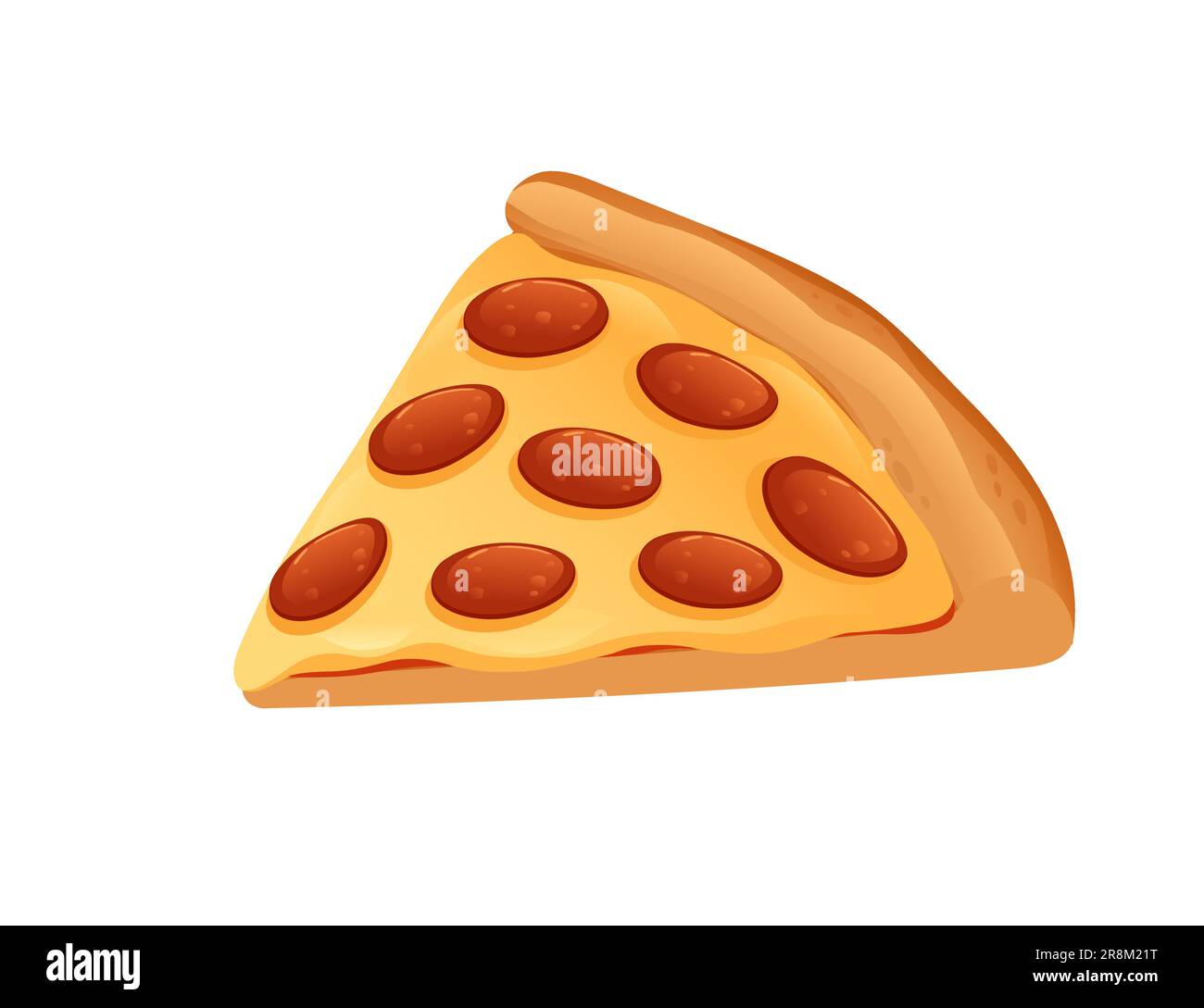 Tranche de pizza pepperoni au fromage et illustration vectorielle salami isolée sur fond blanc Illustration de Vecteur