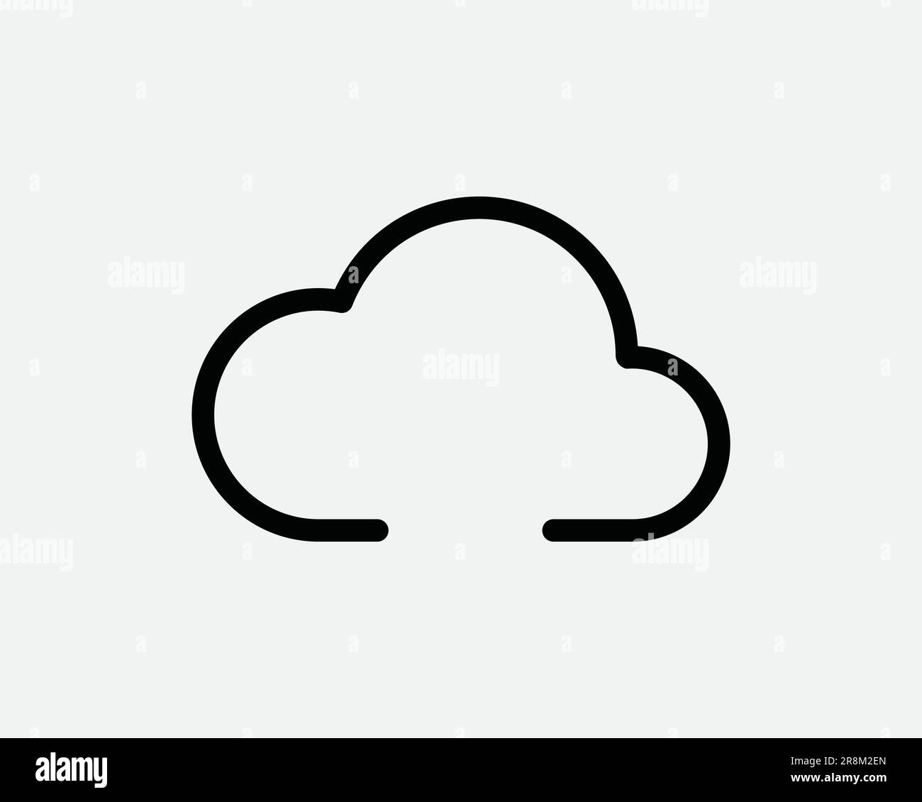 Icône Cloud. Météo saison climat Cloudy Web Computer Data Storage Server. Signe blanc noir symbole Illustration graphique Clipart EPS Vector Illustration de Vecteur