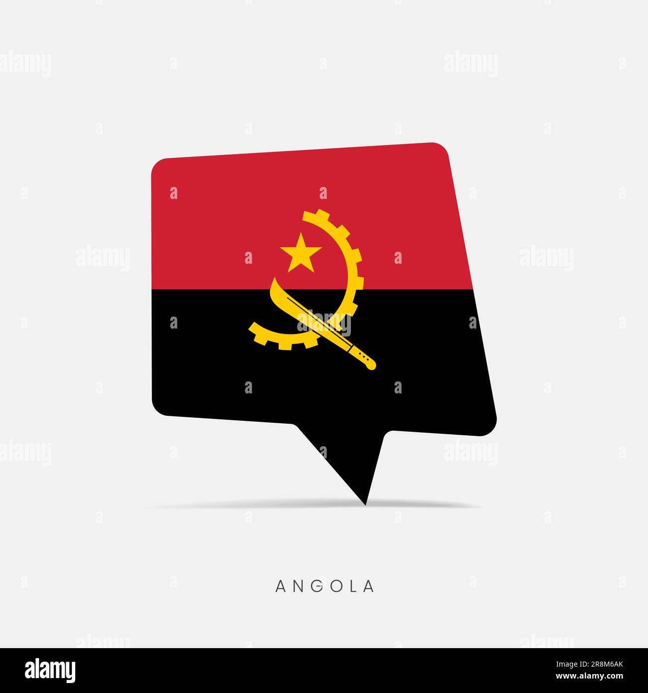 Icône de chat bulle de drapeau d'Angola Illustration de Vecteur