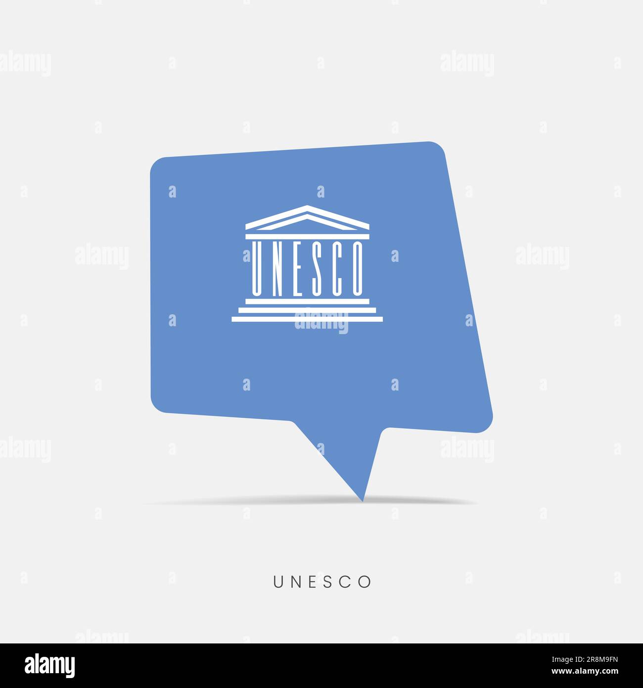 Icône de chat bulle du drapeau de l'UNESCO Illustration de Vecteur