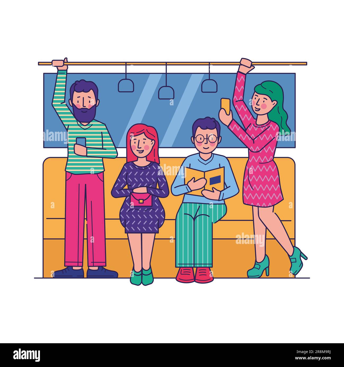 Illustration du vecteur plat du métro pour les passagers Illustration de Vecteur