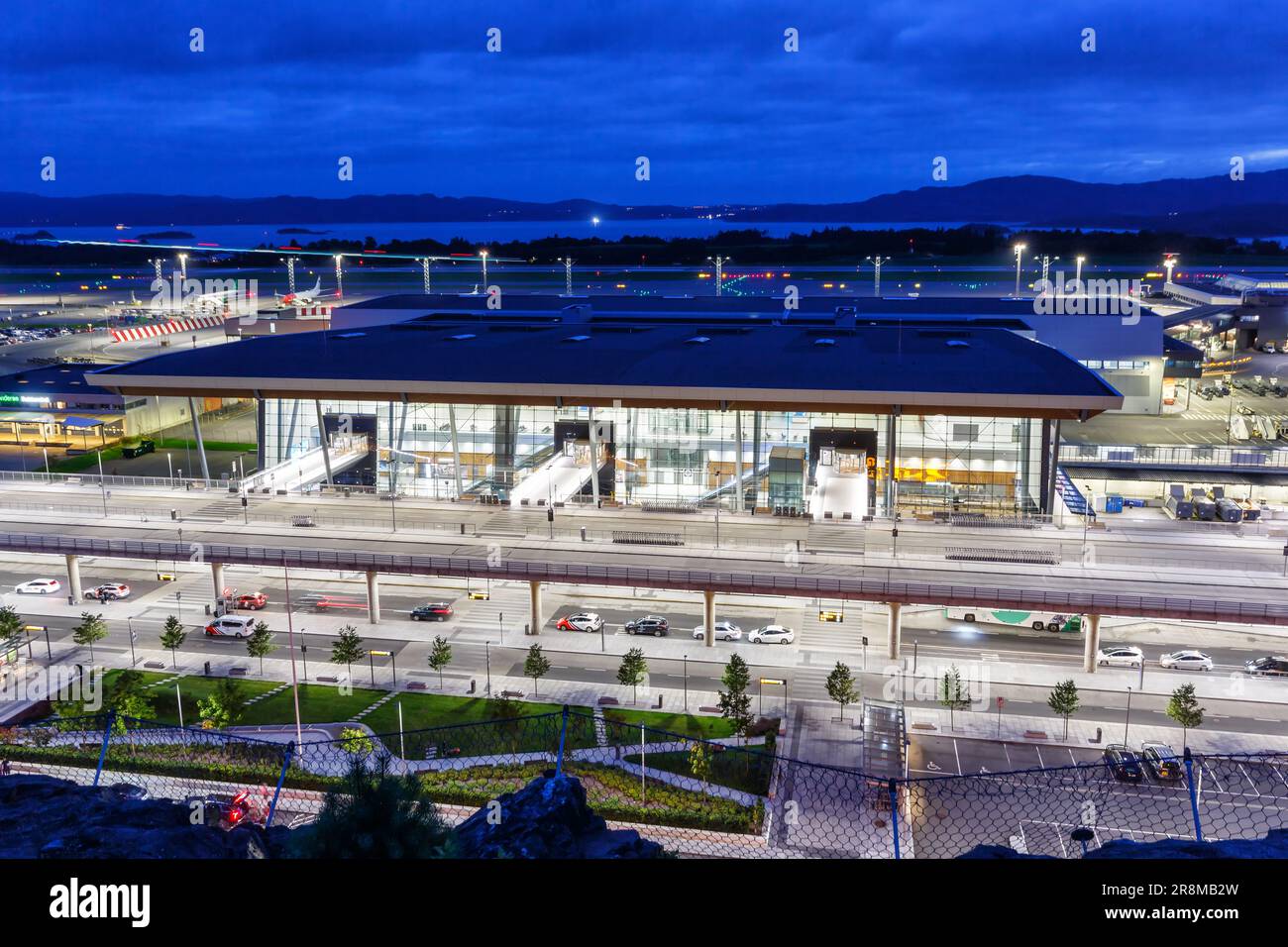 Bergen, Norvège - 17 août 2022 : terminal de l'aéroport de Bergen Flesland (BGO) en Norvège. Banque D'Images