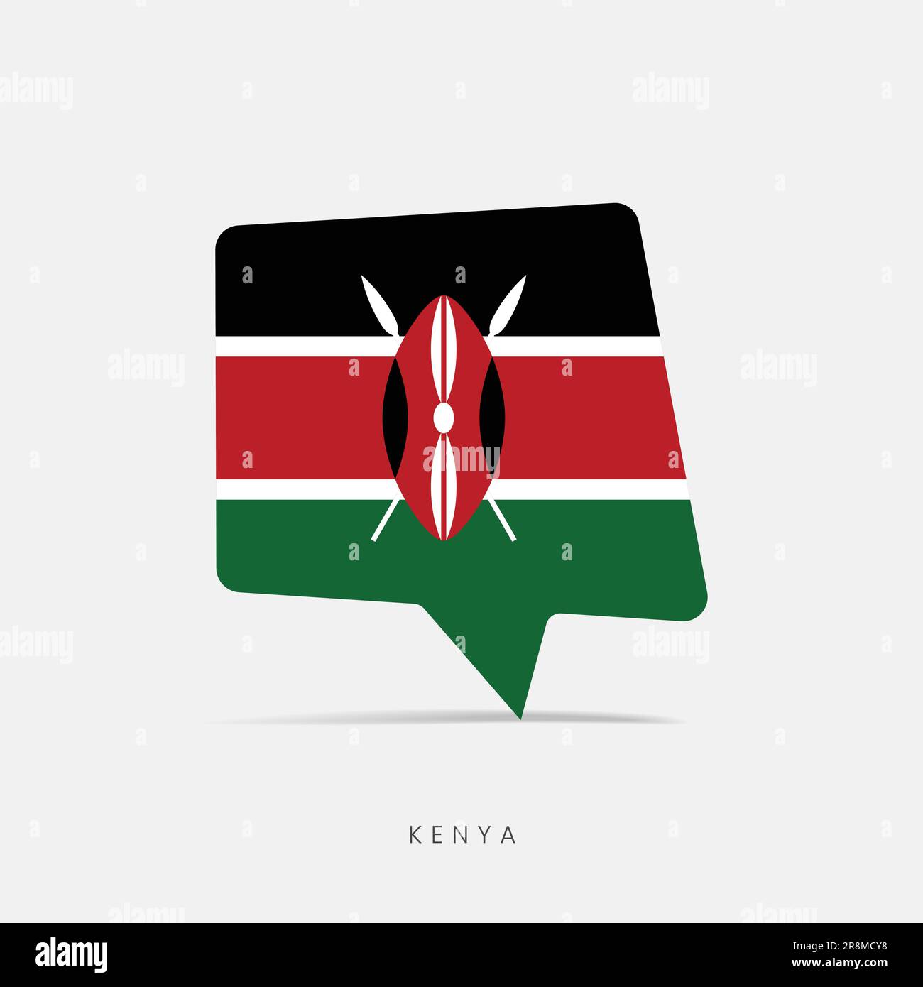 Icône de chat bulle de drapeau du Kenya Illustration de Vecteur
