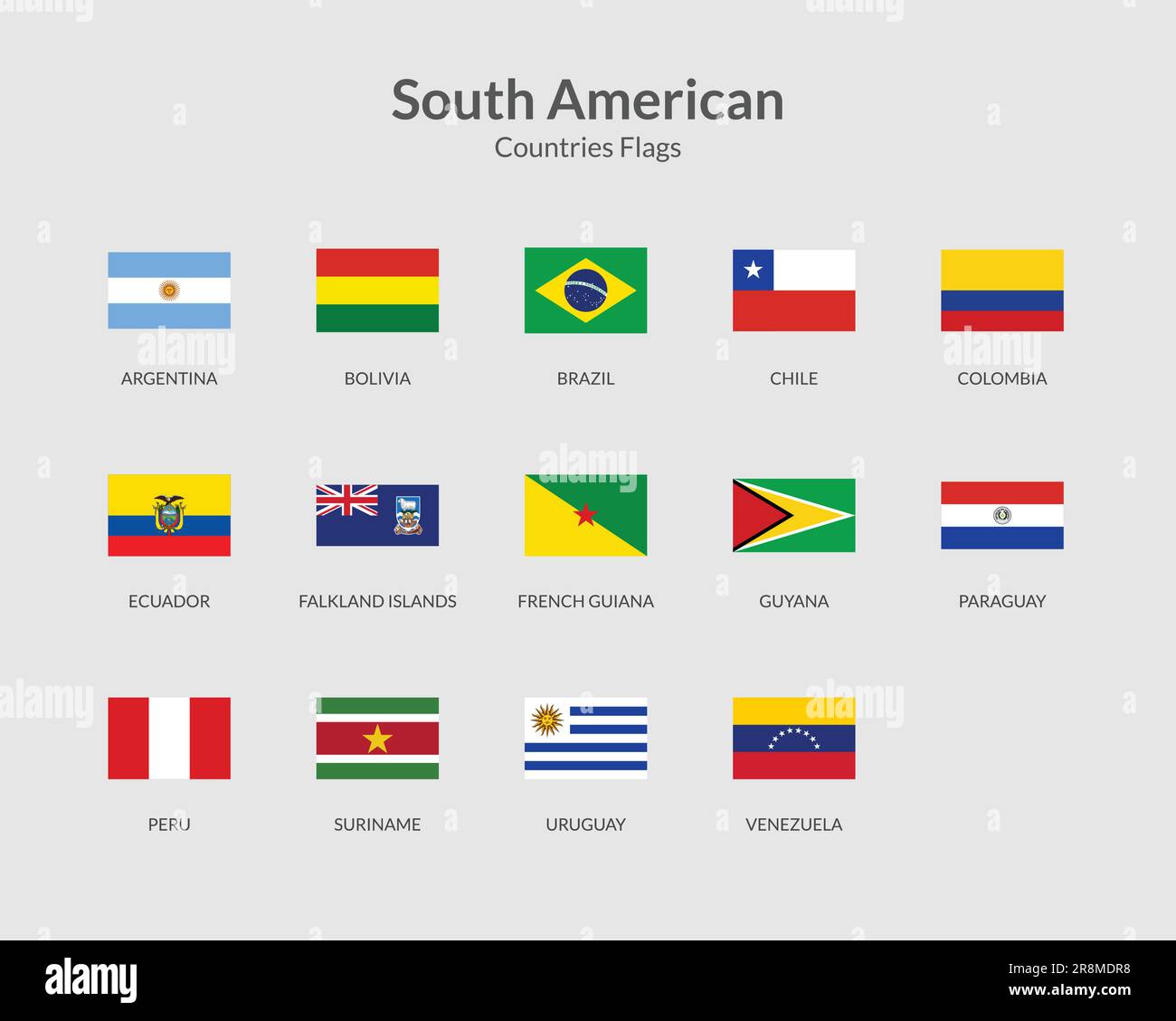 Icône drapeau rectangle continent sud-américain Illustration de Vecteur