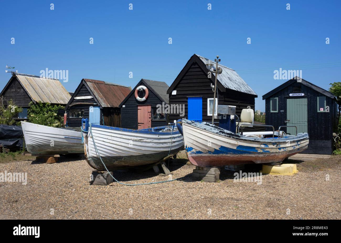 Vieux bateaux et maisons à bateaux au port de Southwold sur la rivière Blyth Suffolk Coast, Angleterre Banque D'Images