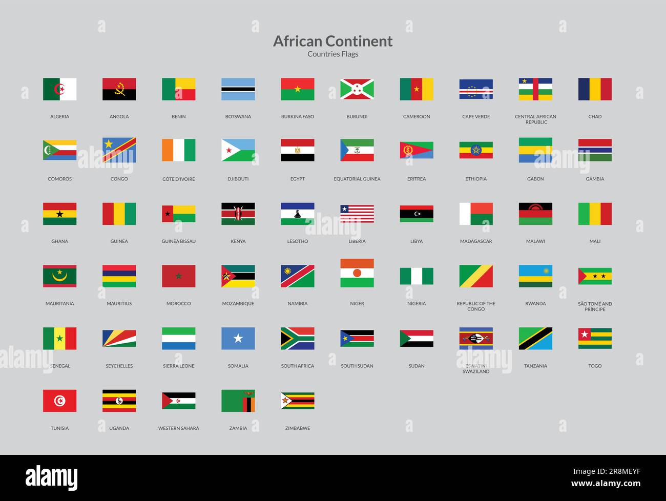Icône de drapeau rectangle des pays africains Illustration de Vecteur