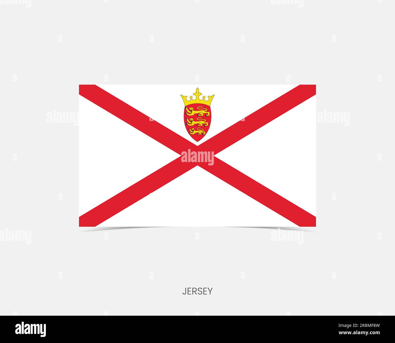 Drapeau rectangle en jersey avec ombre. Illustration de Vecteur