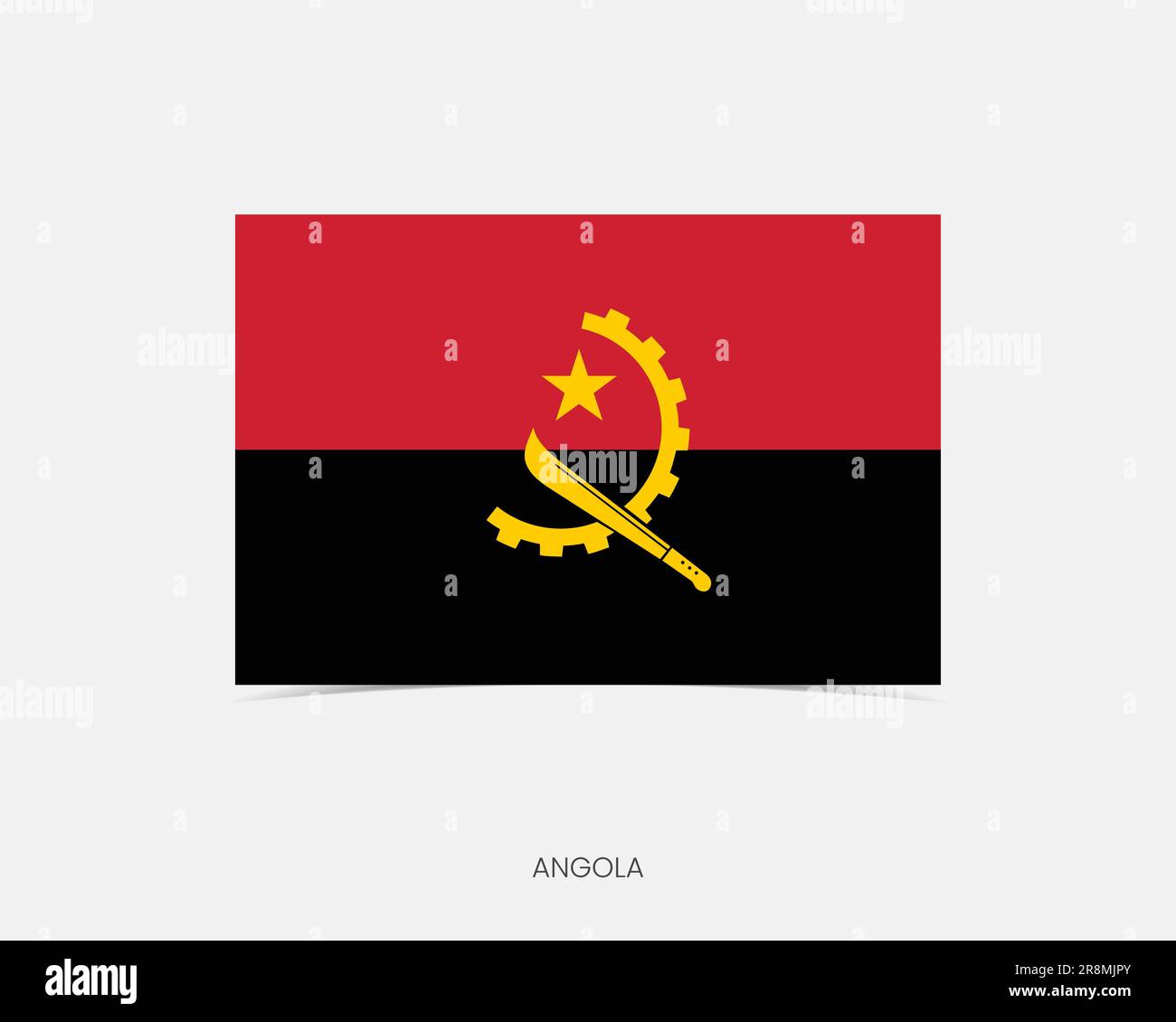 Angola icône de drapeau rectangulaire avec ombre. Illustration de Vecteur
