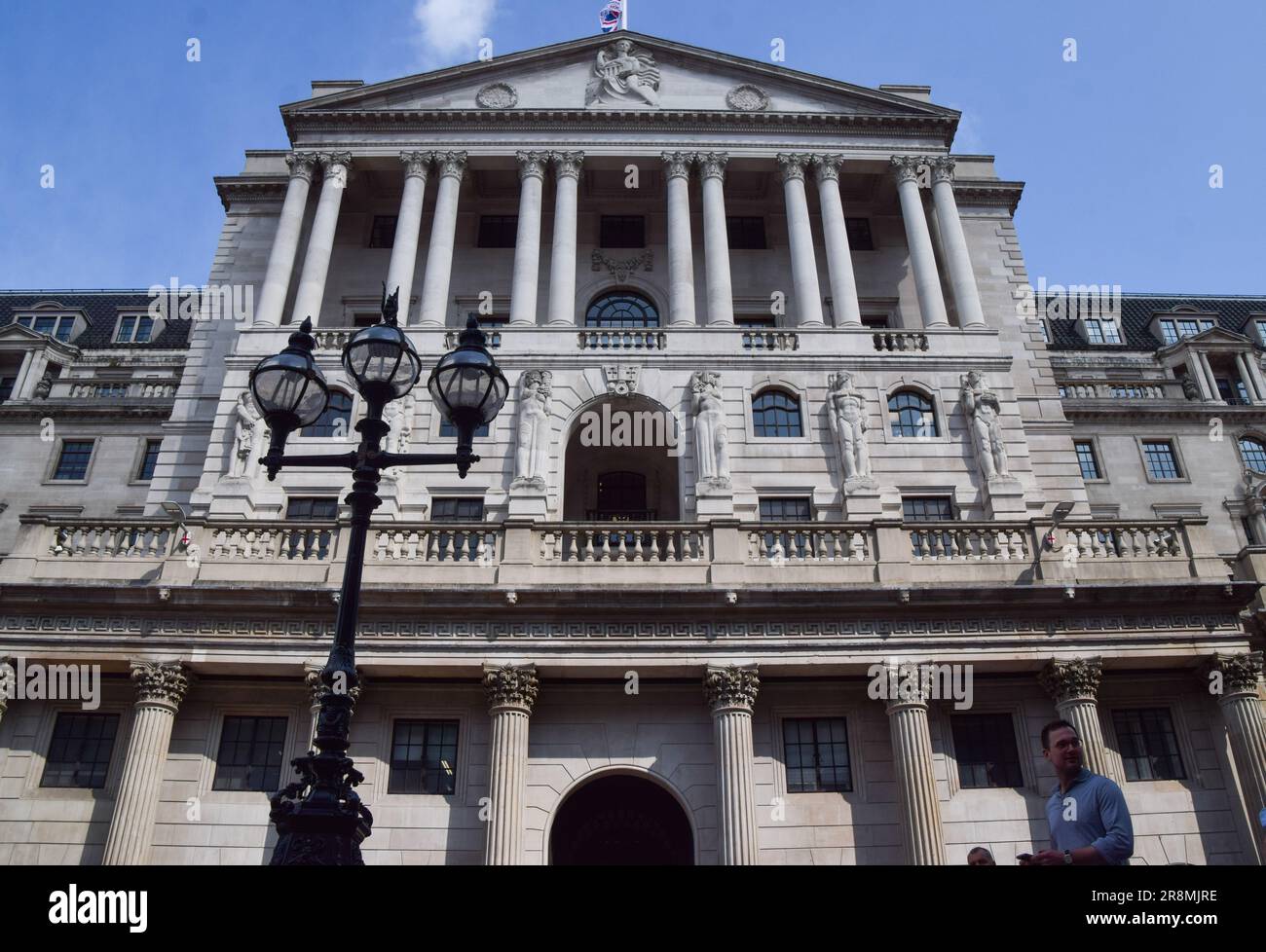 Londres, Royaume-Uni. 22nd juin 2023. Vue extérieure de la Banque d'Angleterre dans la ville de Londres, le quartier financier de la capitale, car les taux d'intérêt doivent être relevés pour la période 13th consécutive. Credit: Vuk Valcic/Alamy Live News Banque D'Images