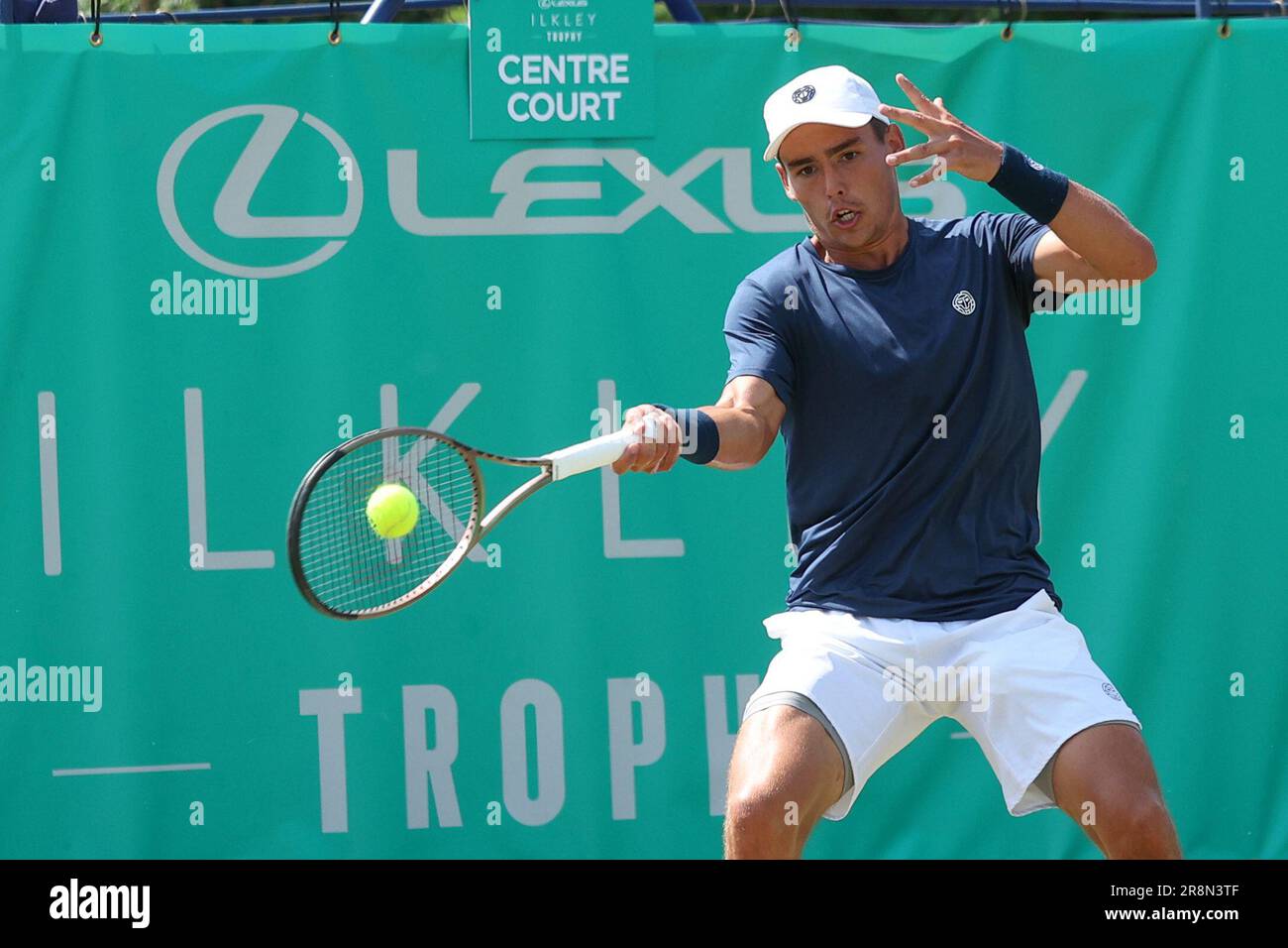 Ilkley Lawn tennis & squash Club, Stourton Road, Ilkley, West Yorkshire, 22nd juin 2023. Au cours du Lexus Ilkley Trophée 2023, une partie de l'ATP Challenger Tour Match contre crédit : Touchlinepics/Alamy Live News Banque D'Images