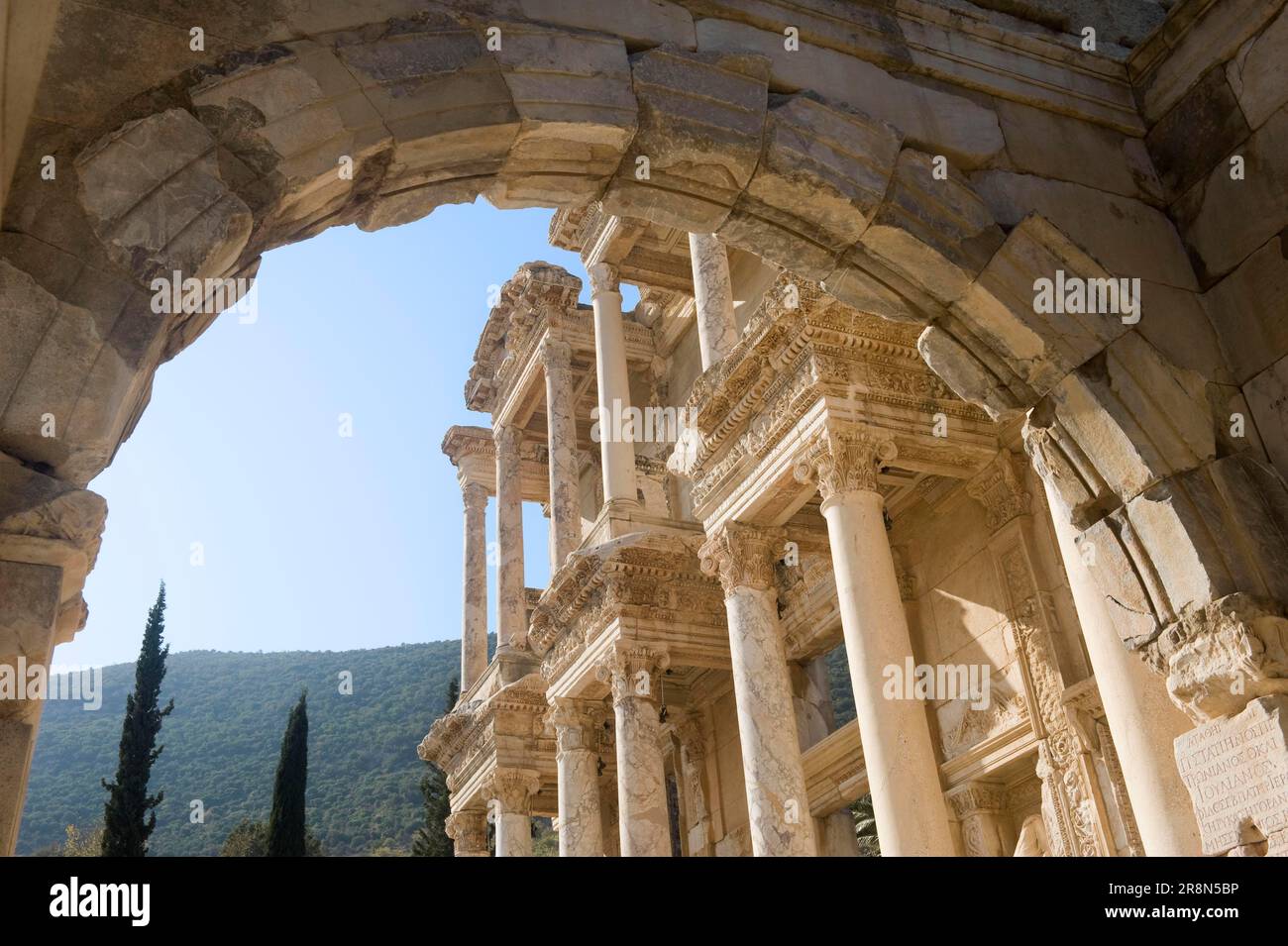 La bibliothèque de Celsus à Éphèse, Turquie, Banque D'Images