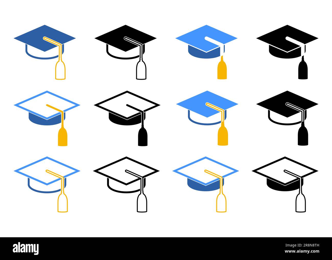 Toque De Remise De Diplôme Réglable Pour Adulte - Cérémonie Université, Lycée - Taille 53-60cm Avec Pompon