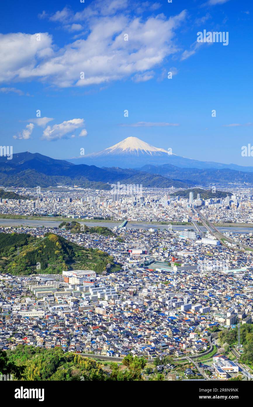 Mt. Fuji et la ville de Shizuoka Banque D'Images