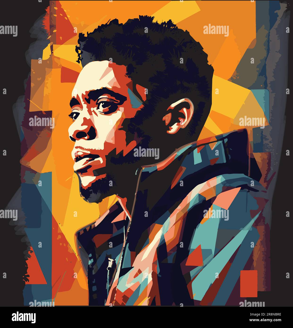 Vecteur de l'acteur Chadwick Boseman (1976-2020). Illustration de Vecteur