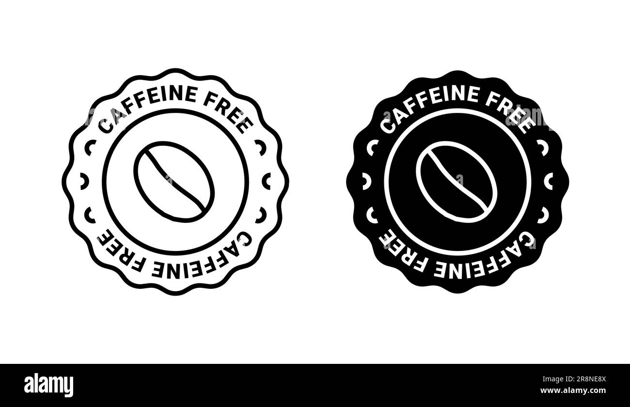 Symbole du logo vecteur sans caféine. Allergie café décaféiné symbole santé éco-label naturel. Illustration de Vecteur