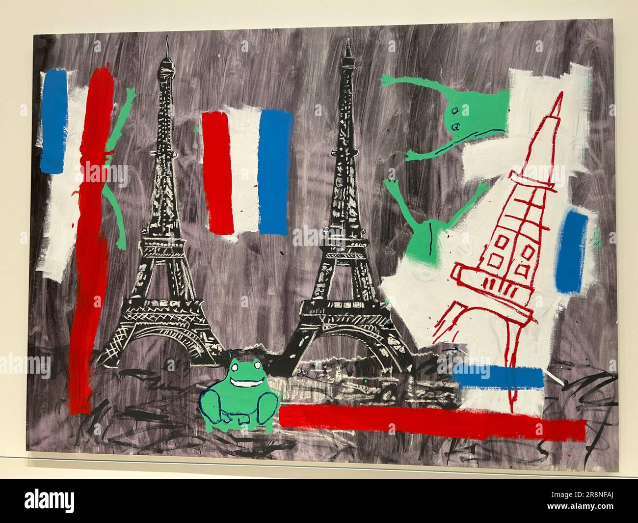 Paris, France, exposition d'art moderne, peintures, crédit; Andy Warhol, Jean-Michel Basquiat, à la Fondation Louis Vuitton, LVMH, Tour Eiffel Banque D'Images