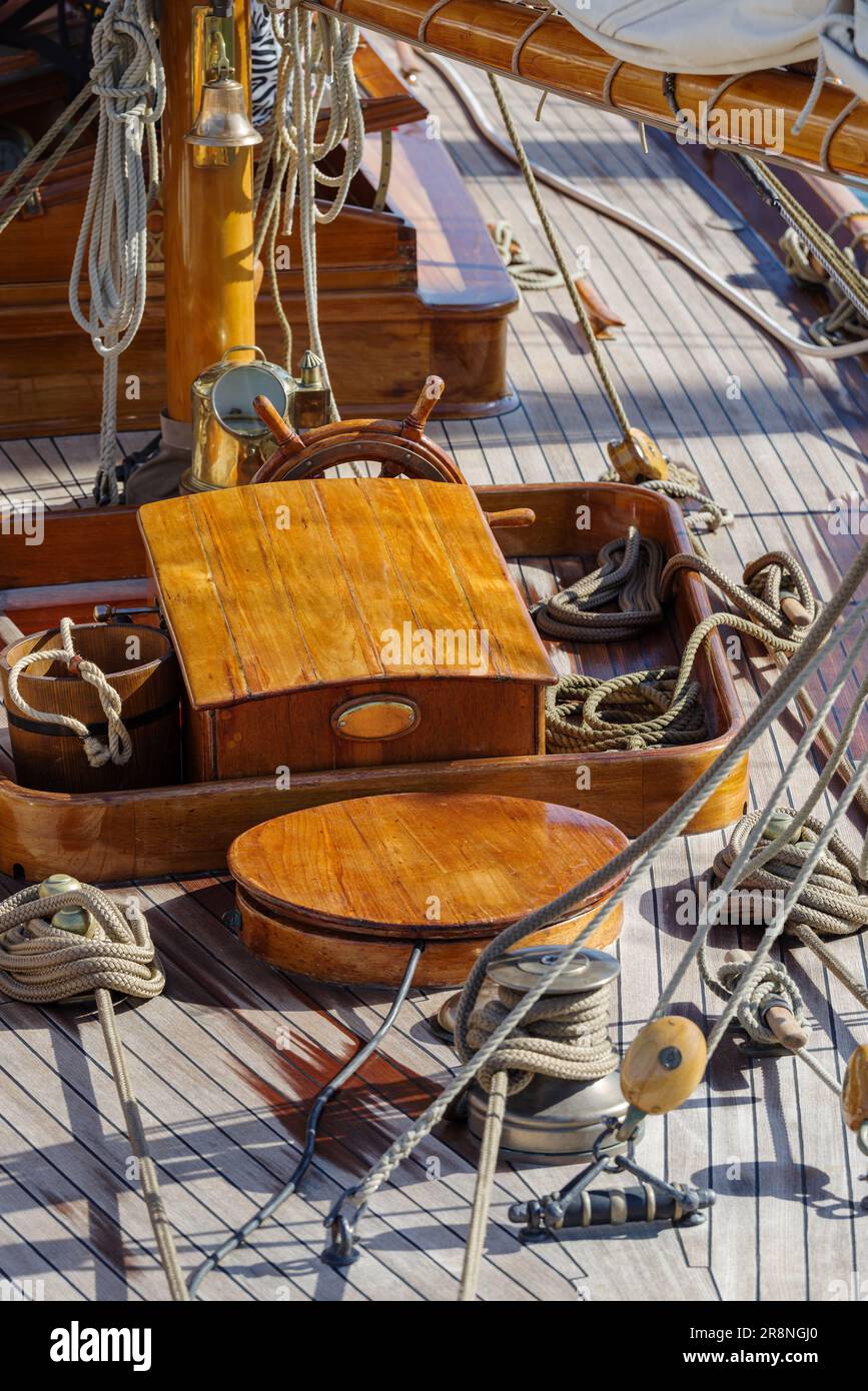 Détails d'un voilier de style ancien Banque D'Images