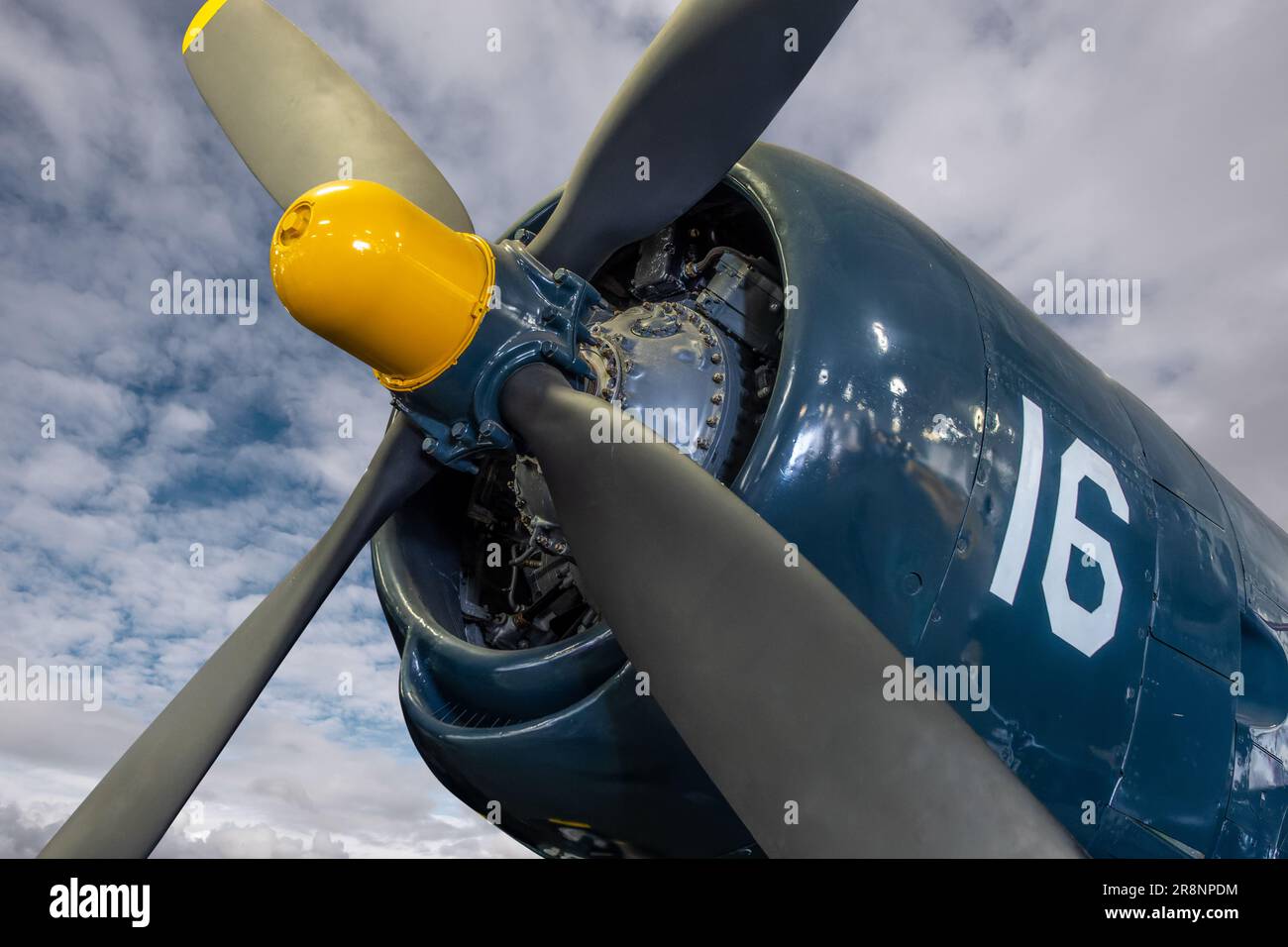 Avion PROPELLER gros plan, chasseur Corsair F4U-4 Banque D'Images