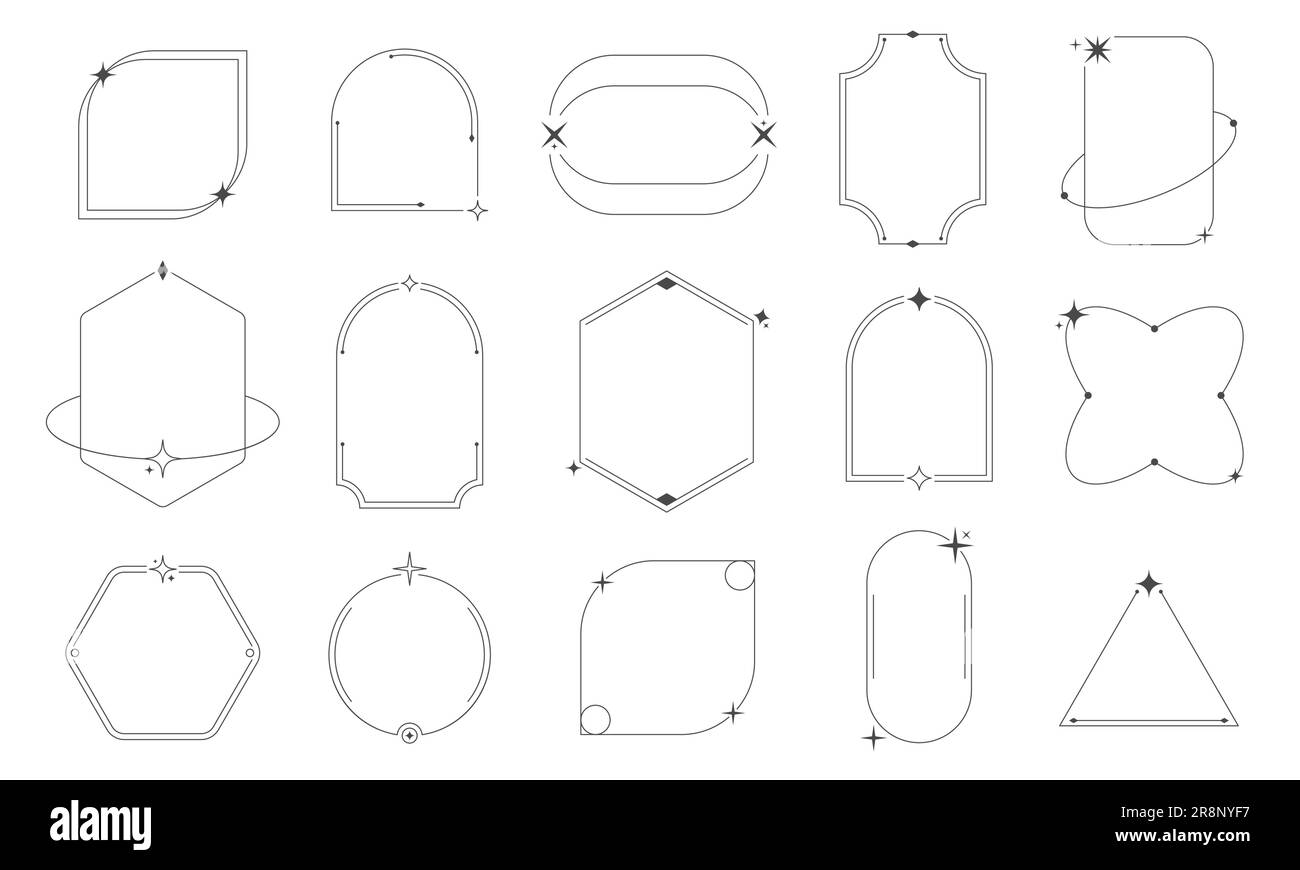 Trames de ligne minimales. Contours géométriques simples, éléments linéaires décoratifs minimaux. Collection de cadres de la gamme Vector Modern bauhaus de minimum Out Illustration de Vecteur