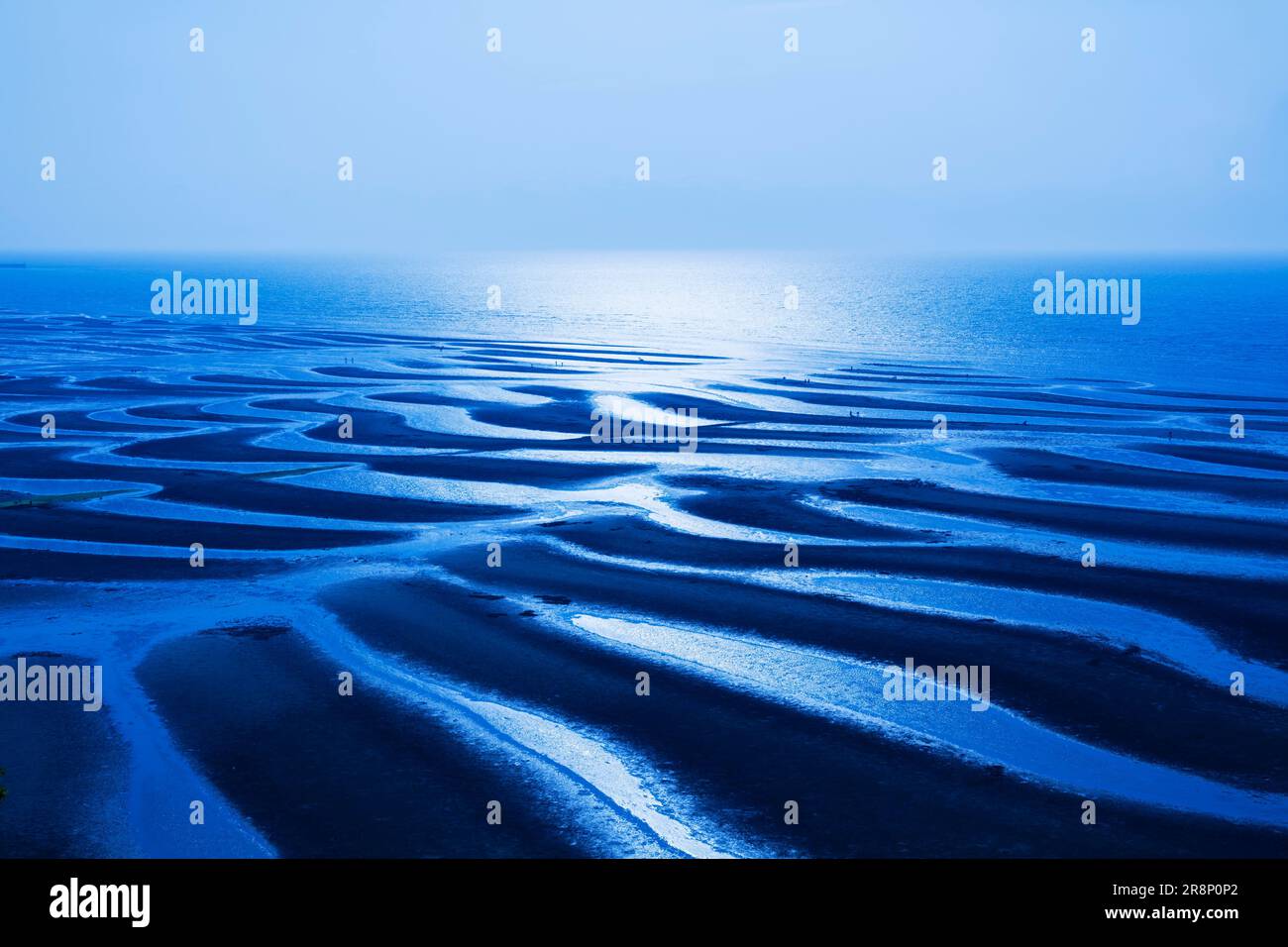 Ariake mer Tidal Flat Banque D'Images