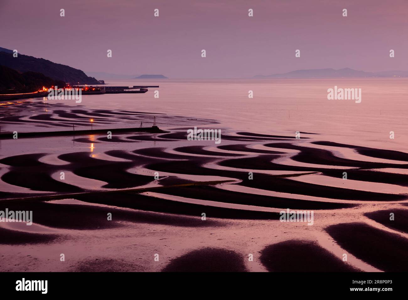 Ariake mer Tidal Flat Banque D'Images
