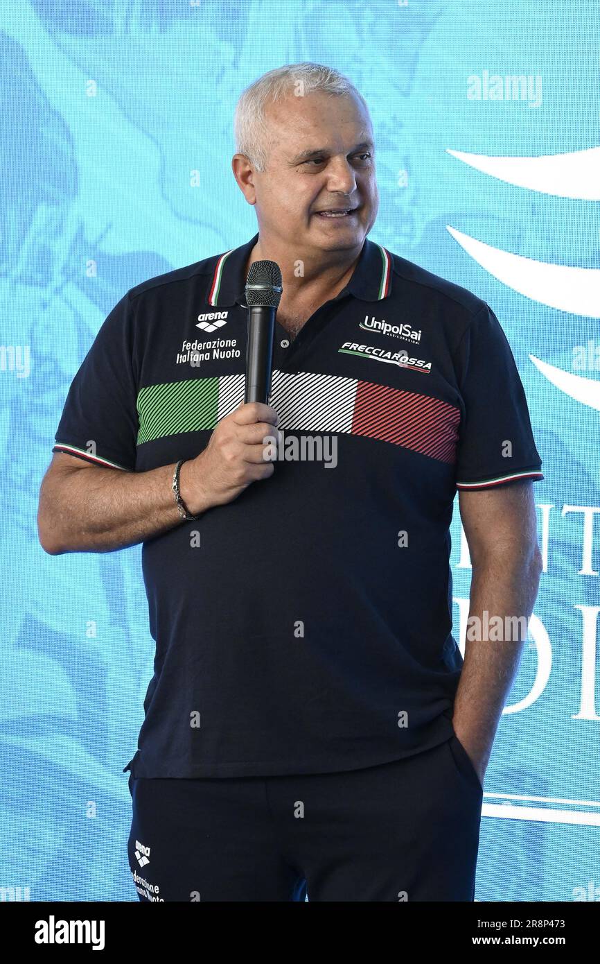 Rome, Italie. 22nd juin 2023. Alessandro Campagna lors de la conférence de presse pour présenter les Championnats internationaux de natation - Trophée Settecolli 59th à la salle We Sport Up, 22 juin 2023, Rome, Italie. Crédit : Agence photo indépendante/Alamy Live News Banque D'Images