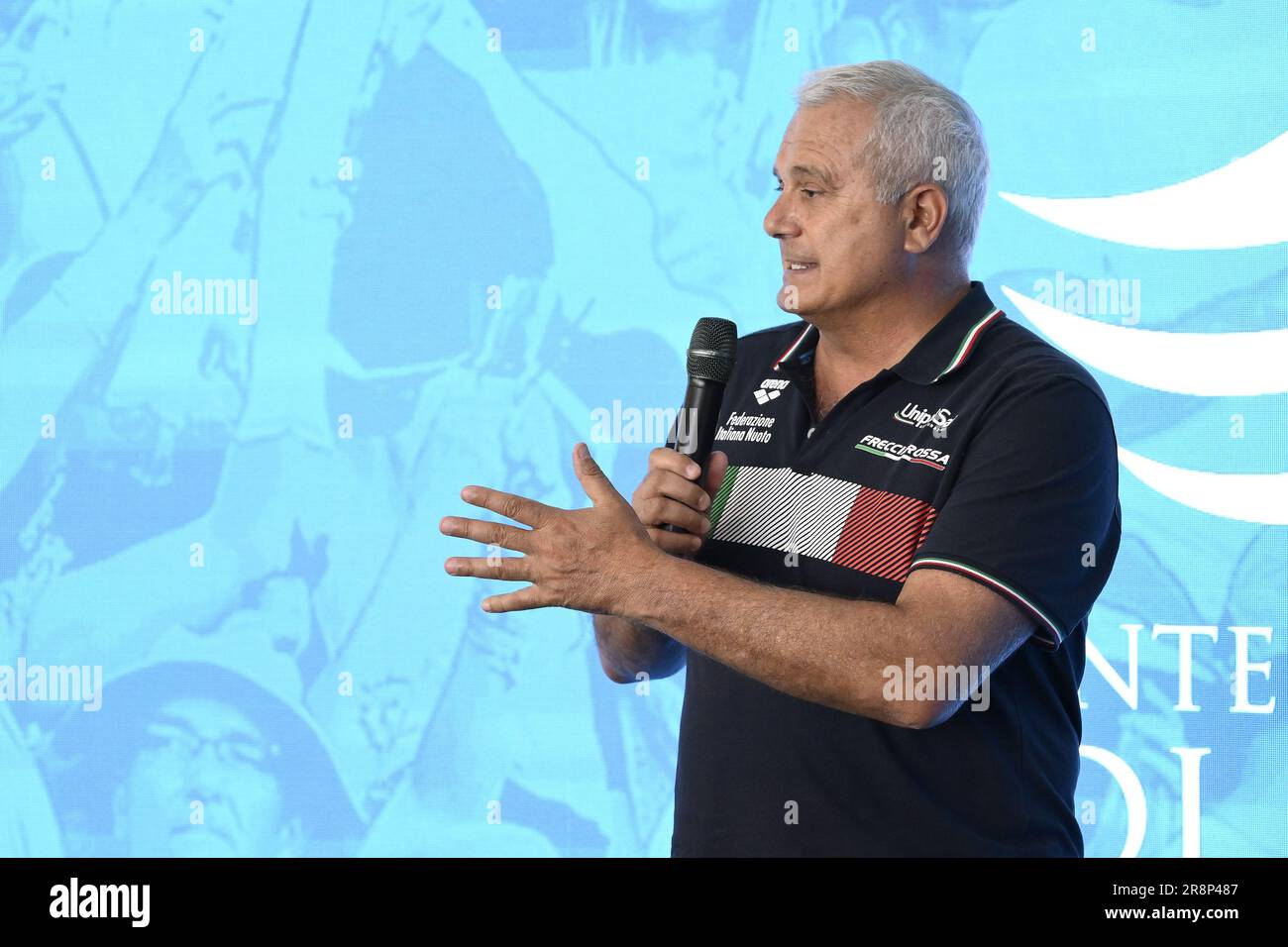 Rome, Italie. 22nd juin 2023. Alessandro Campagna lors de la conférence de presse pour présenter les Championnats internationaux de natation - Trophée Settecolli 59th à la salle We Sport Up, 22 juin 2023, Rome, Italie. Crédit : Agence photo indépendante/Alamy Live News Banque D'Images