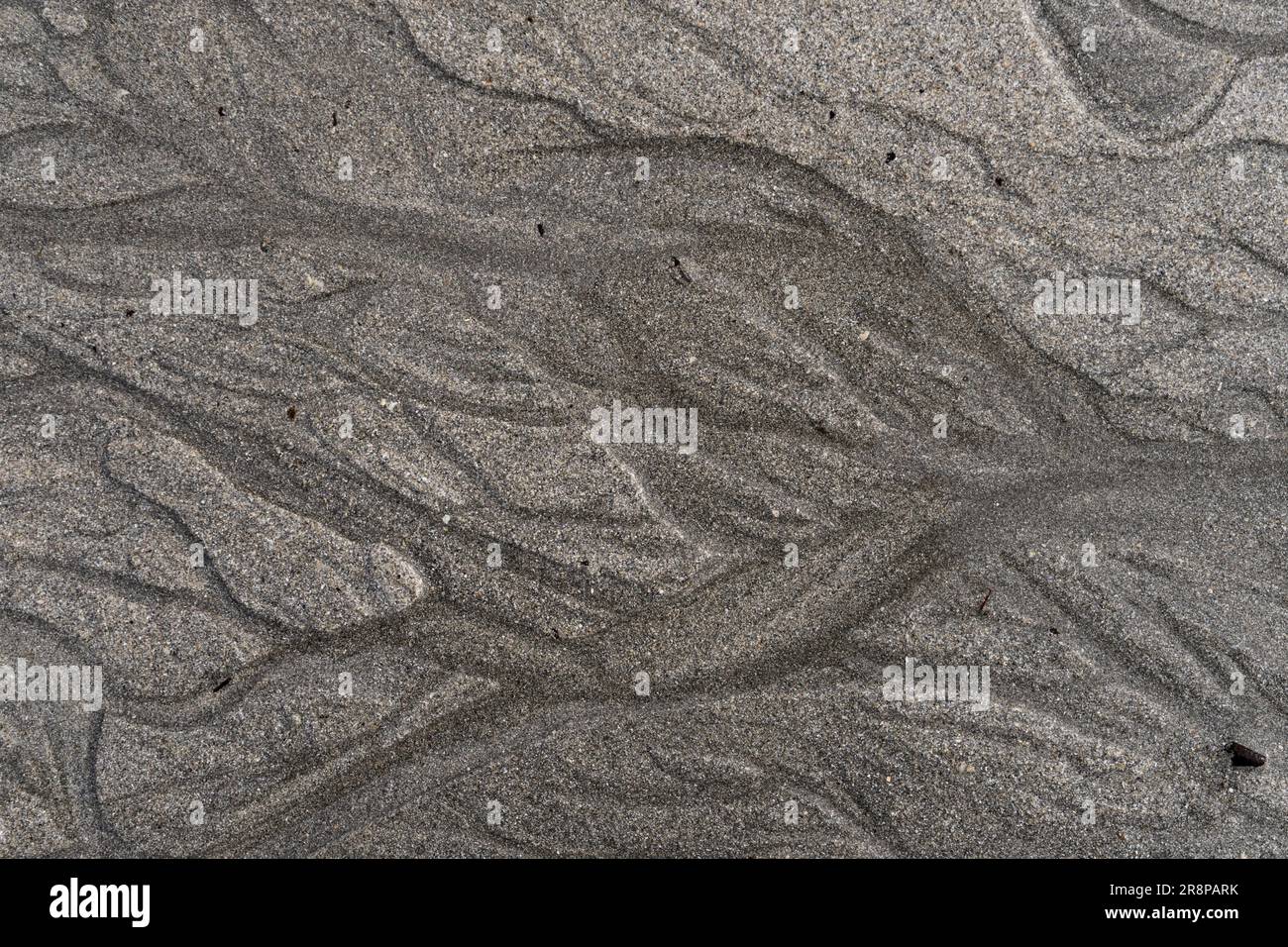 Une surface de sable gris avec des lignes abstraites. Banque D'Images