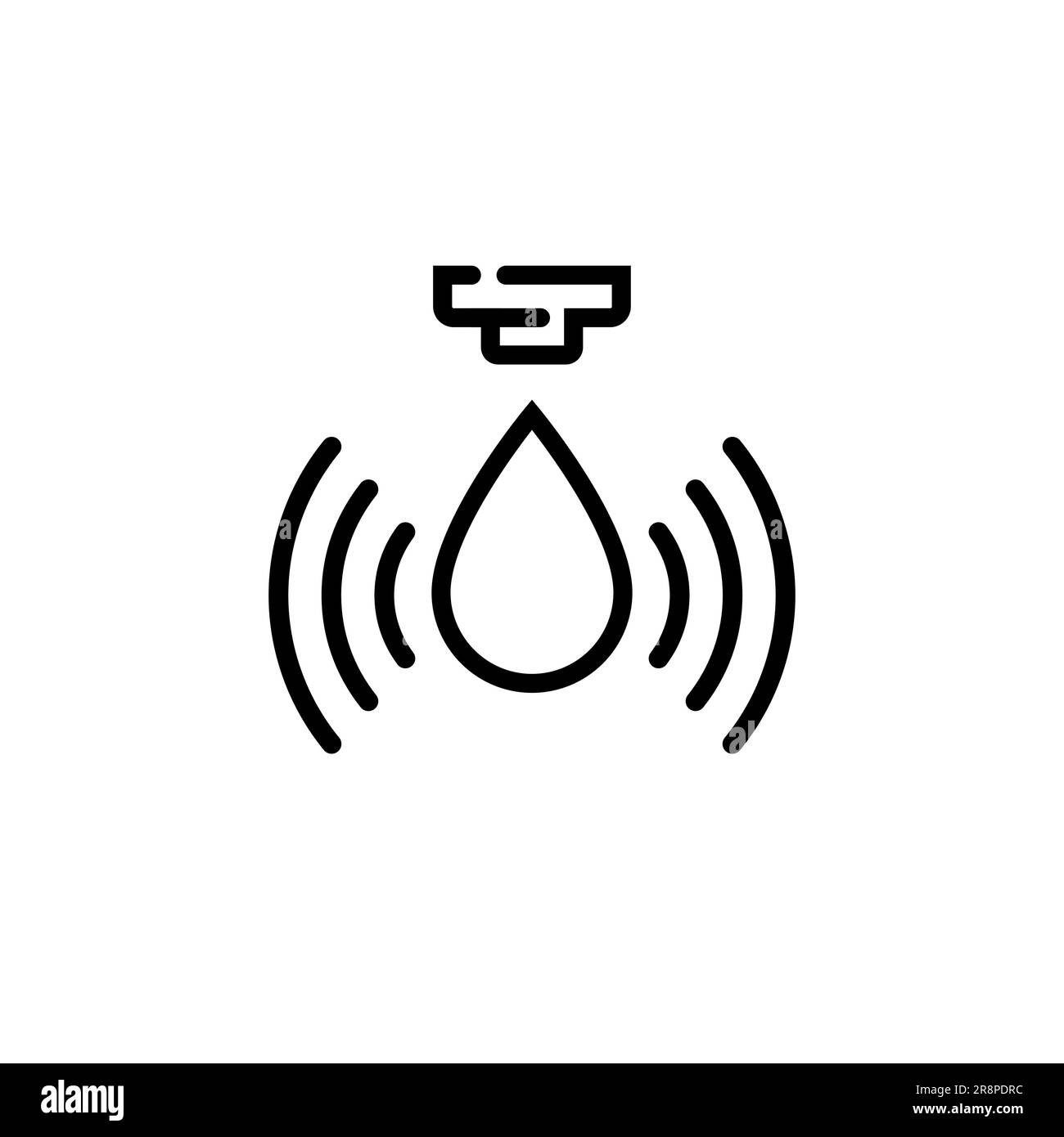 Icône vecteur du capteur d'eau. Illustration isolée du logo du capteur de contrôle de chute de débit d'eau. Illustration de Vecteur