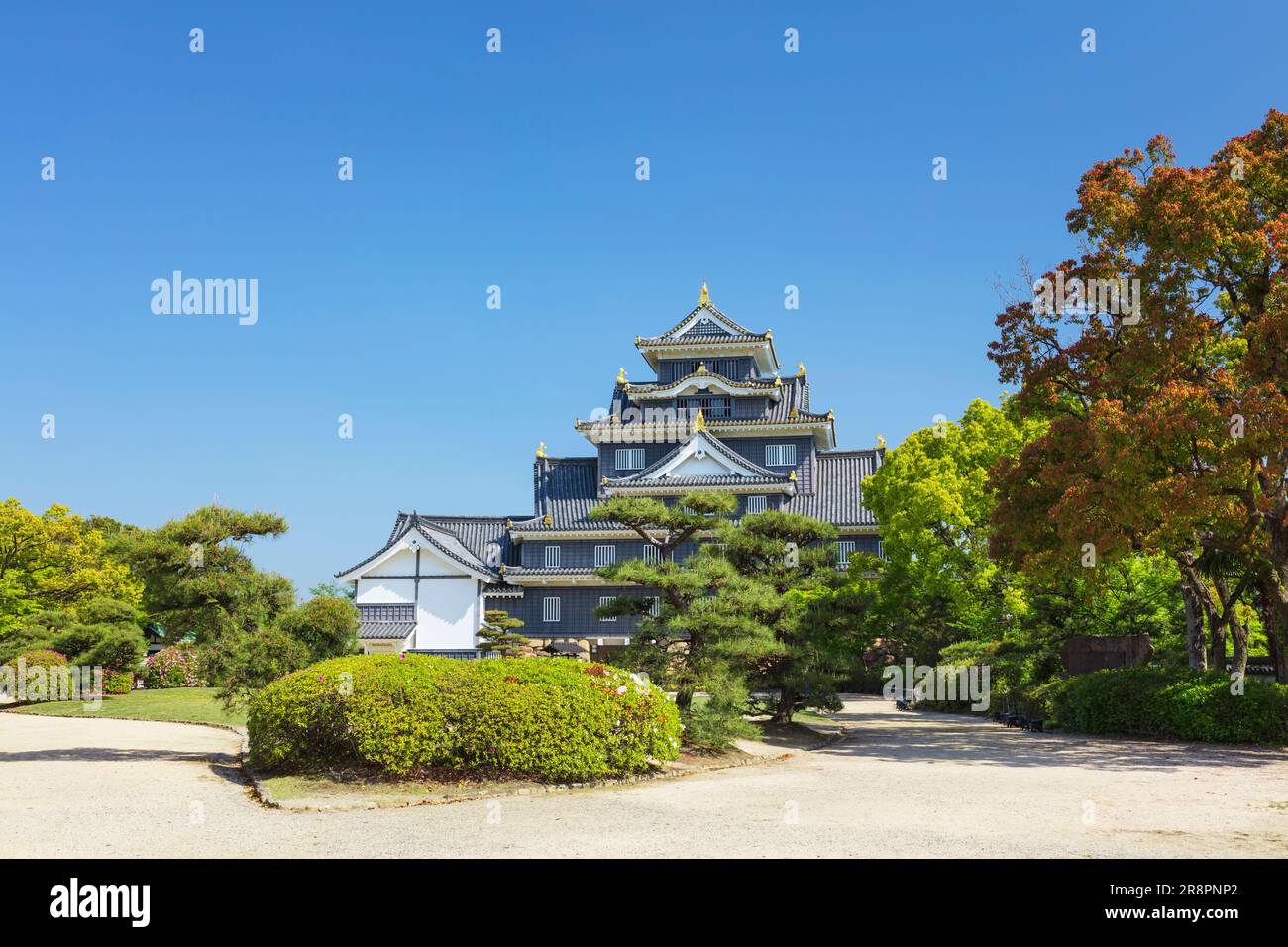 Le Keep du château d'Okayama Banque D'Images