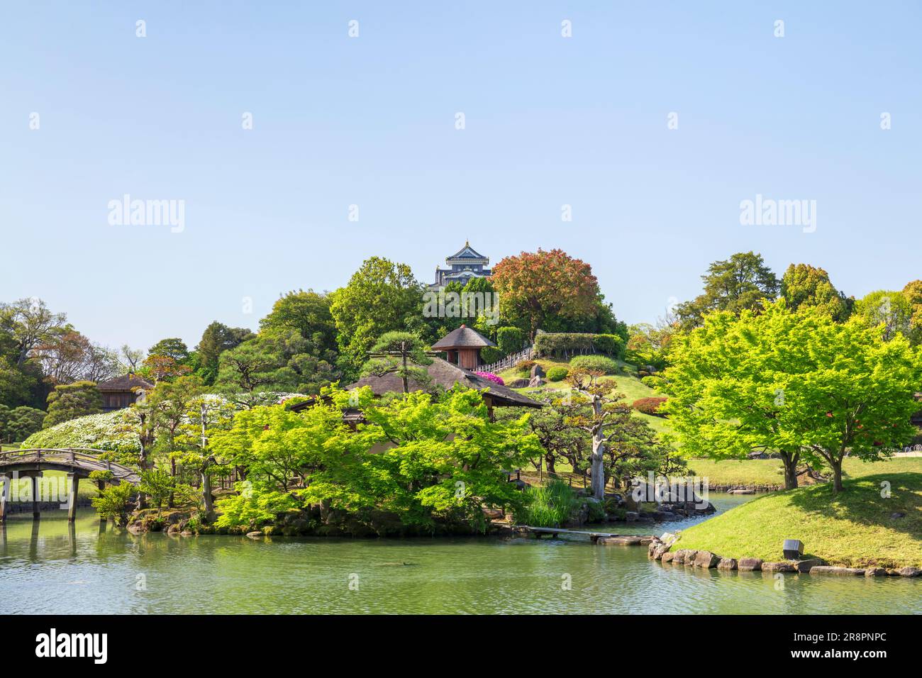 Jardin de Korakuen et château d'Okayama Banque D'Images