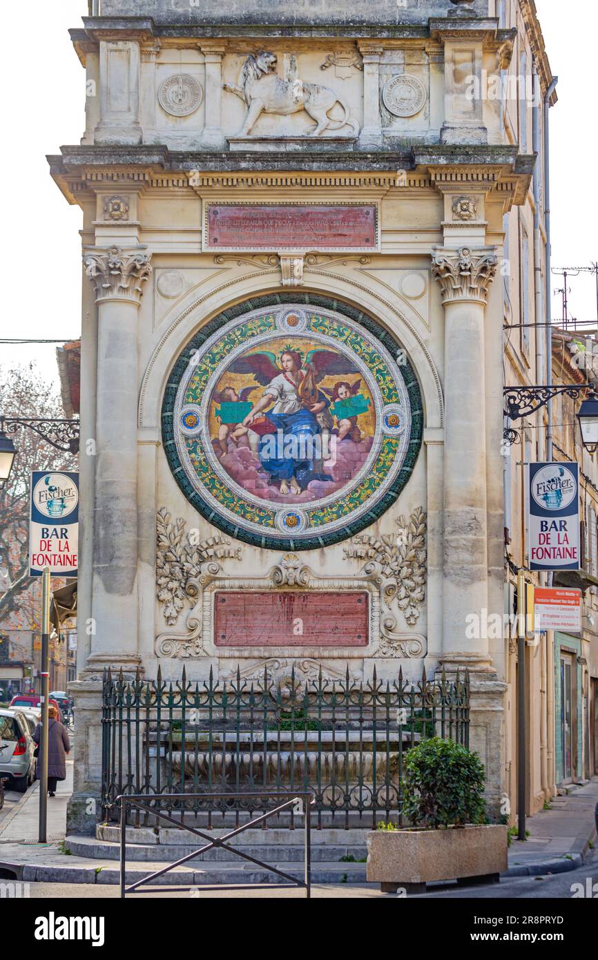 Arles, France - 29 janvier 2016 : Journée d'hiver du site historique de la Fontaine Pichot d'Amedee. Banque D'Images