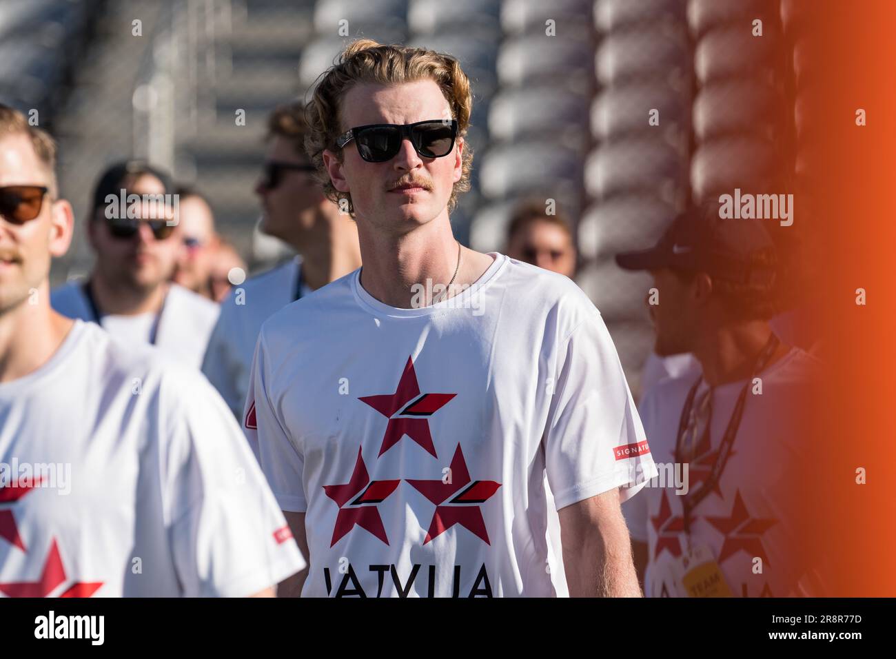 San Diego, États-Unis. 21st juin 2023. Team Lettonie à l'occasion des cérémonies d'ouverture du Championnat du monde des hommes de Lacrosse 2023 au stade Snapdragon. Credit: Ben Nichols/Alamy Live News Banque D'Images
