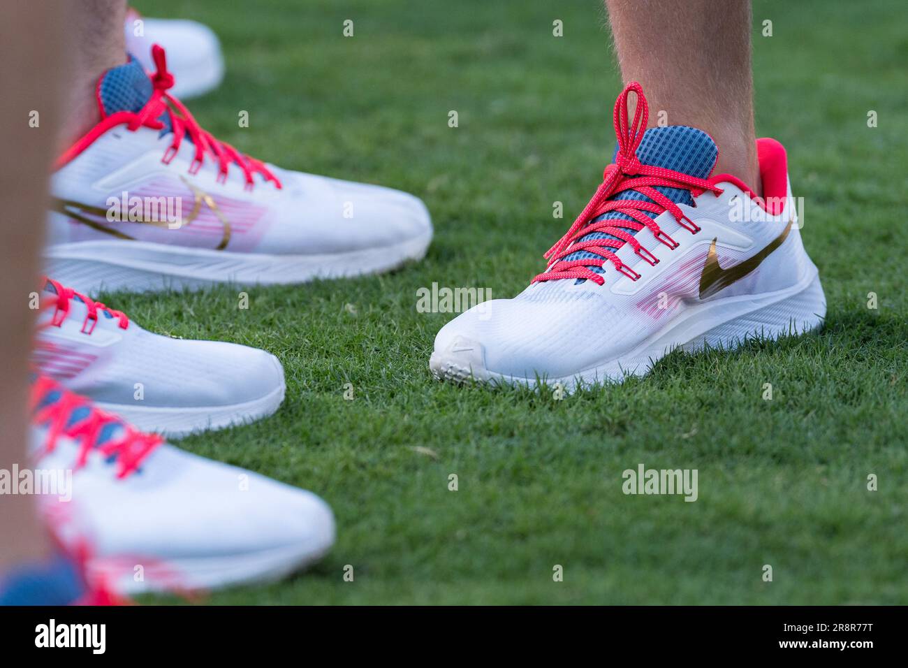 San Diego, États-Unis. 21st juin 2023. Les chaussures de l'équipe USA aux cérémonies d'ouverture du Championnat du monde de crosse pour hommes 2023 au stade Snapdragon. Credit: Ben Nichols/Alamy Live News Banque D'Images