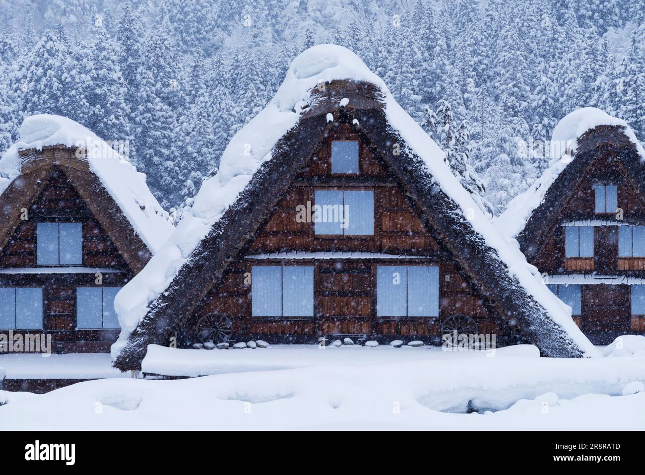 Shirakawa-Go enneigé Banque D'Images