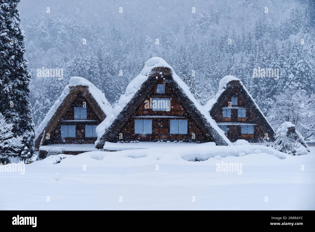 Shirakawa-Go enneigé Banque D'Images